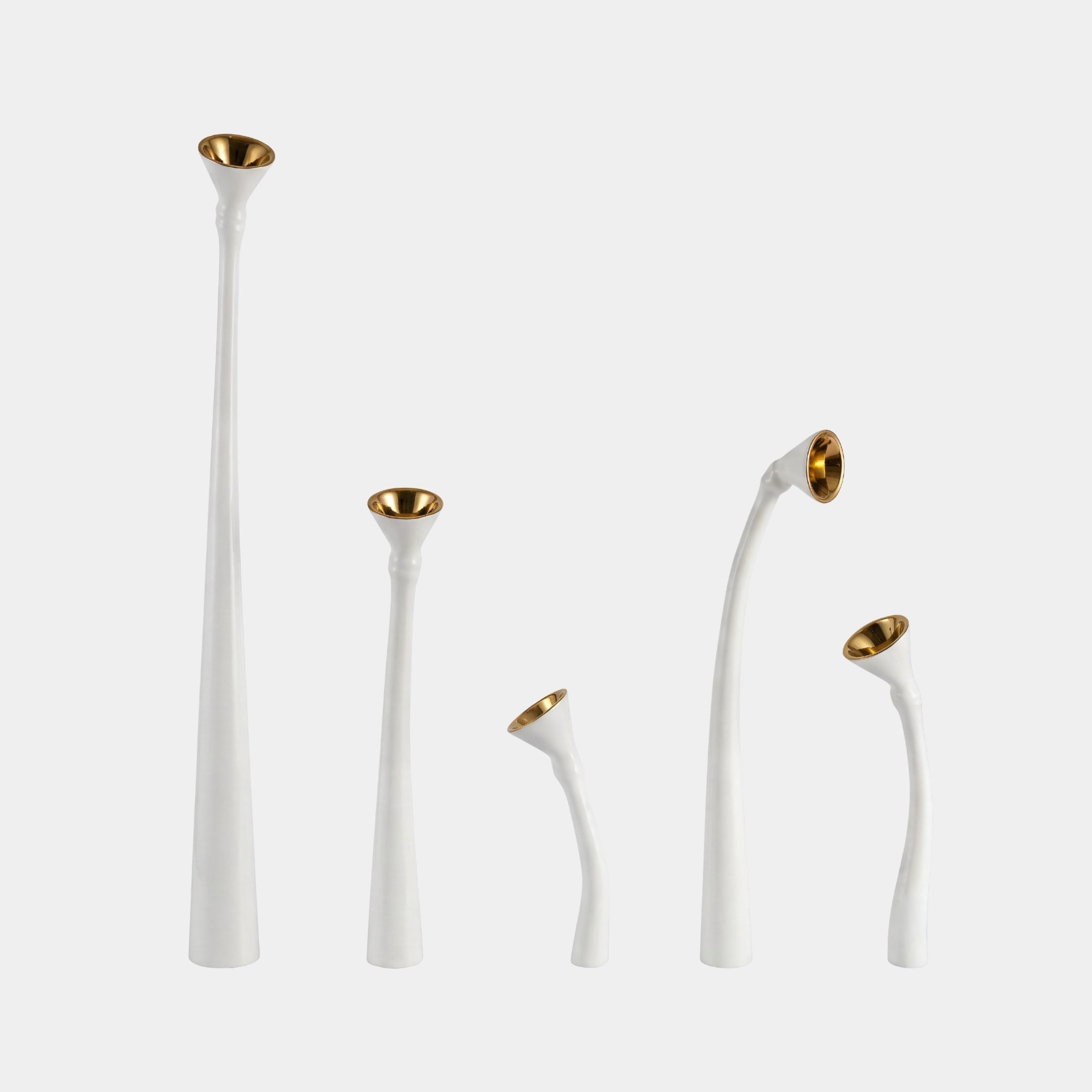 Overton White & Gold Flower Sculpture - 40–120cm