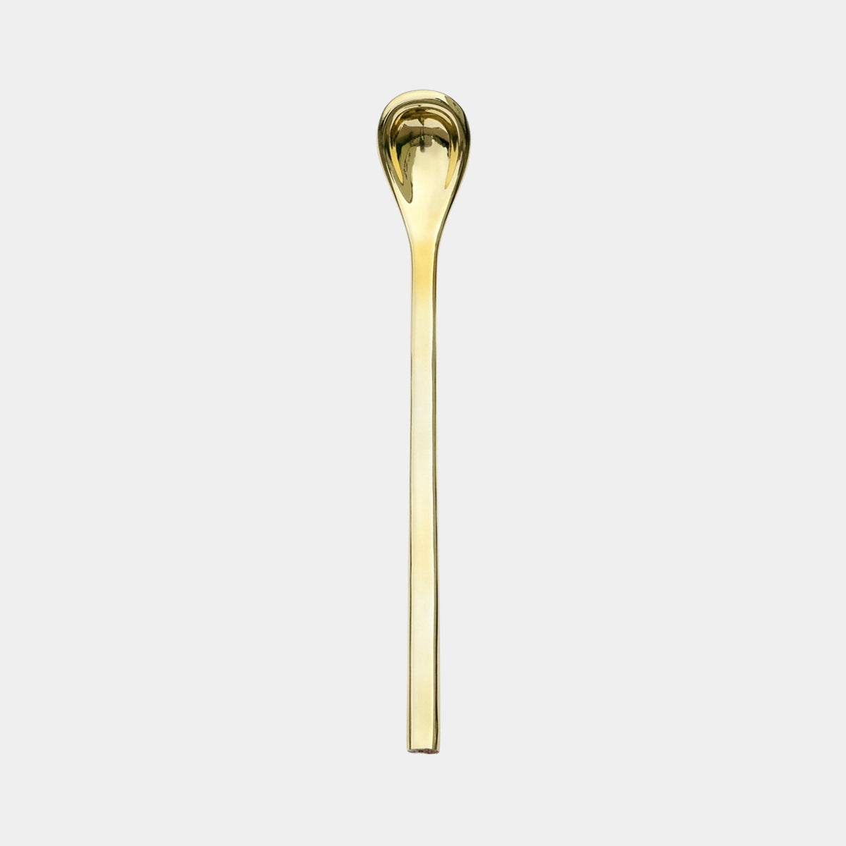 Crangate Gold Drink Stirrers Sculpture, 310cm, fibreglass drink stirrer with mirror-bright gold electroplated finish, shown against a plain light grey background.