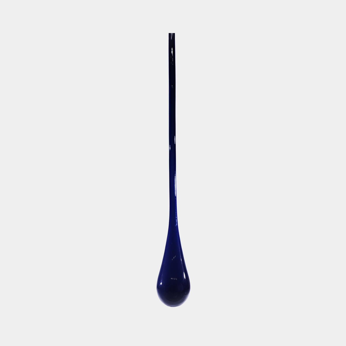 Cranwich Blue Water Drop Sculpture - 210cm, tall fibreglass teardrop with mirror-bright blue finish on a slender stem, shown against a plain white background.