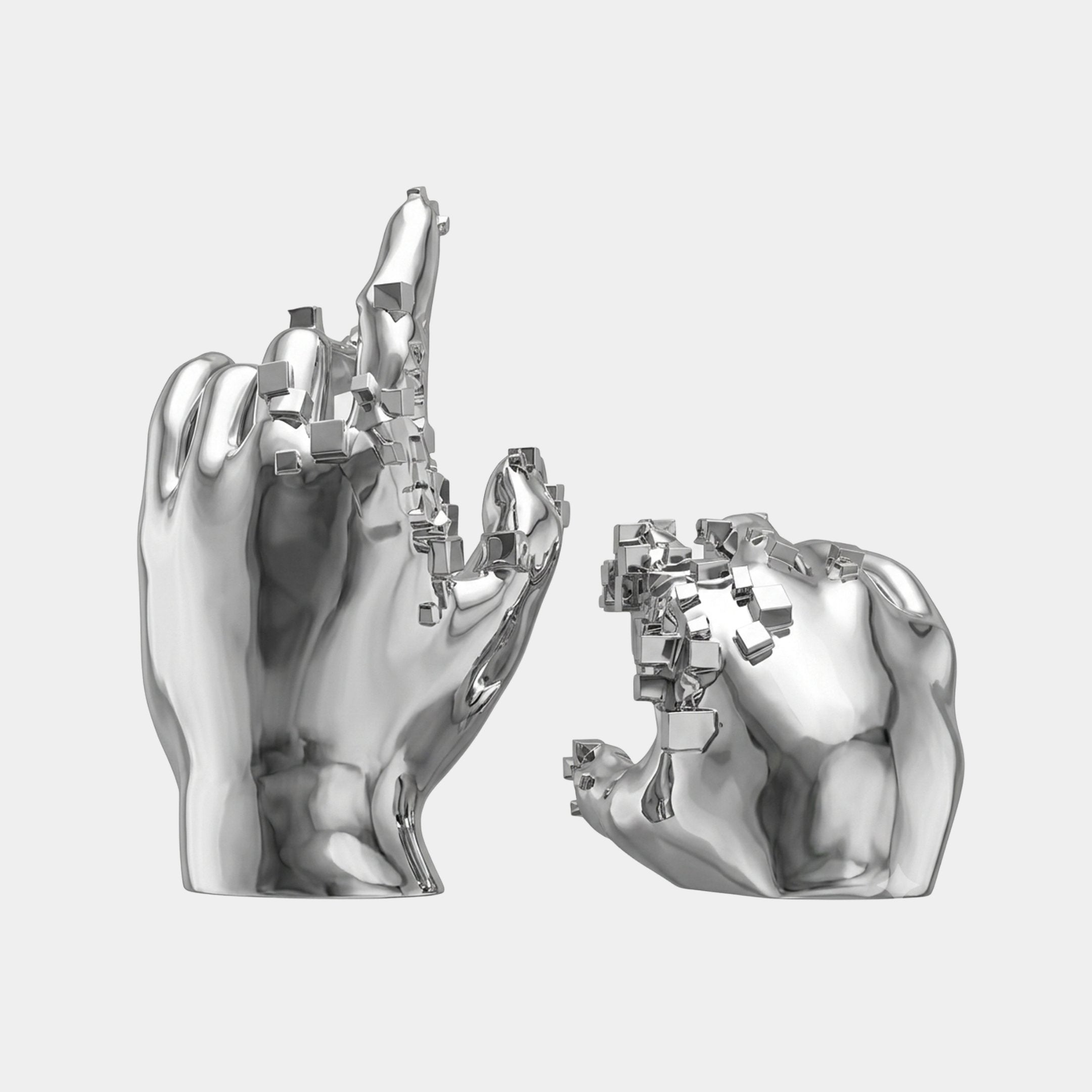 Dunthorpe White & Silver Hands Sculpture - 139cm