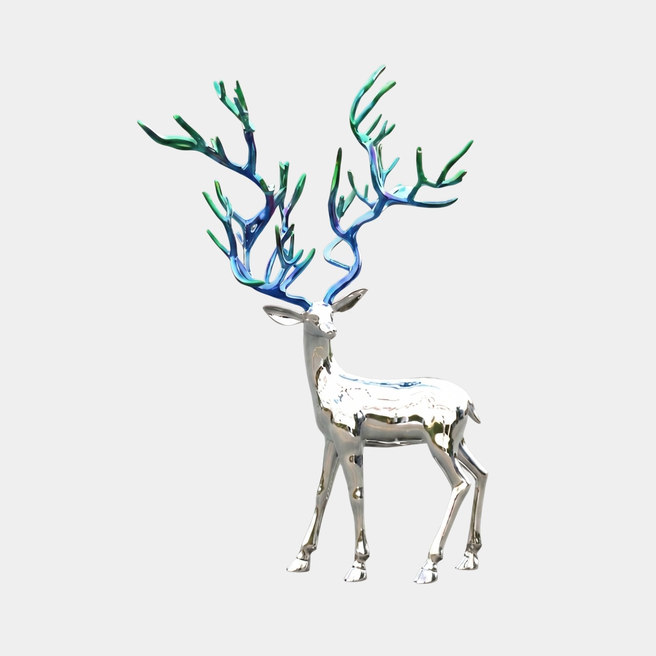 Eldley Blue & Silver Deer Sculpture - 165cm