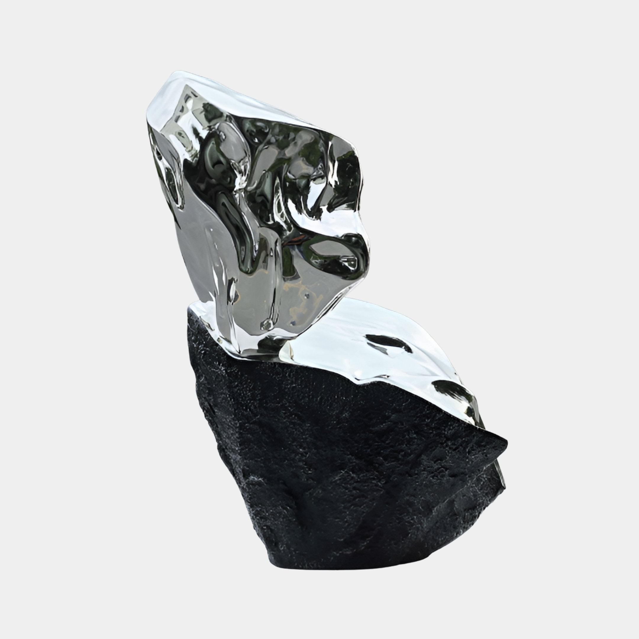 Eldbourne Black & Silver Rock Sculpture - 136cm