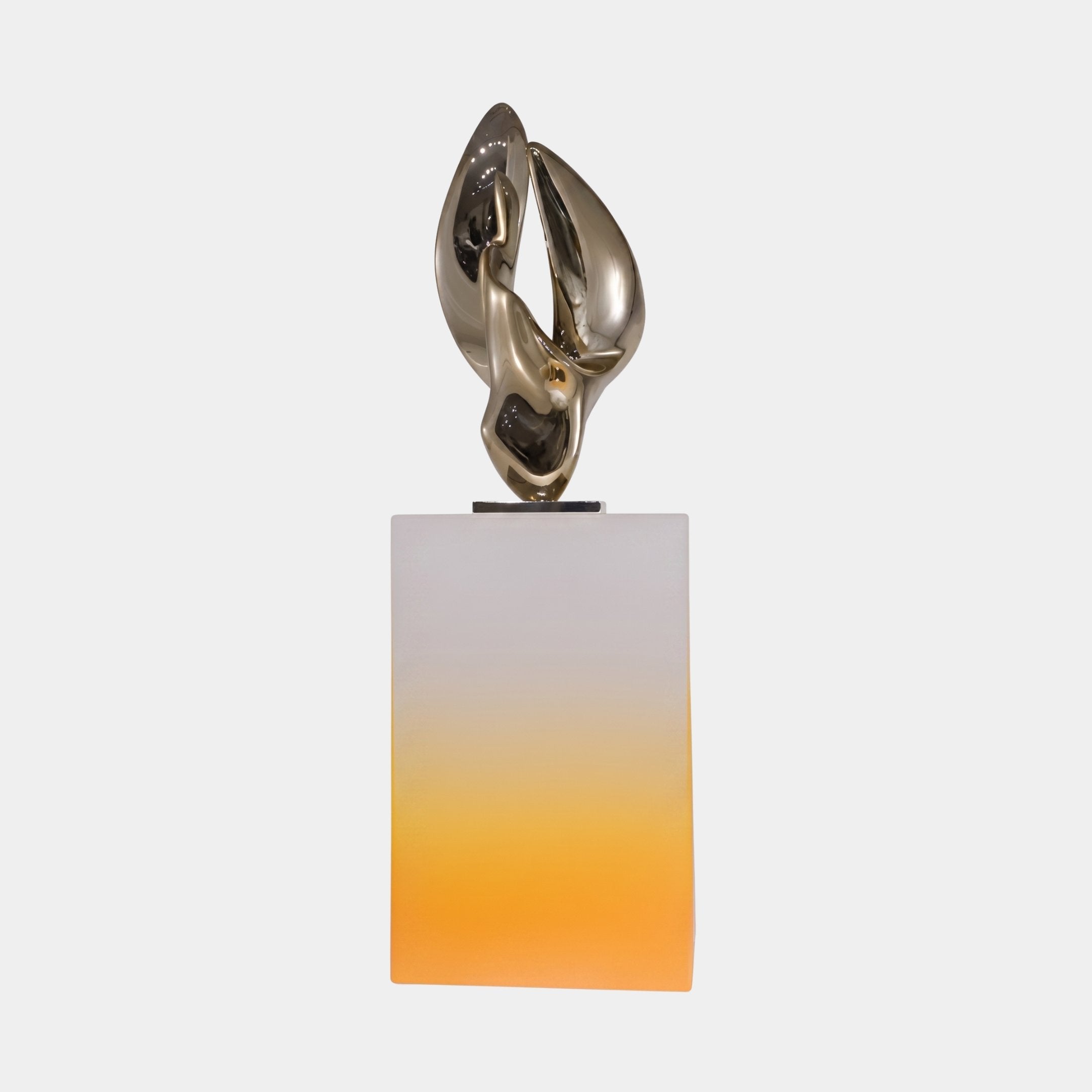 Glenley Silver & Orange Abstract Sculpture - 134cm