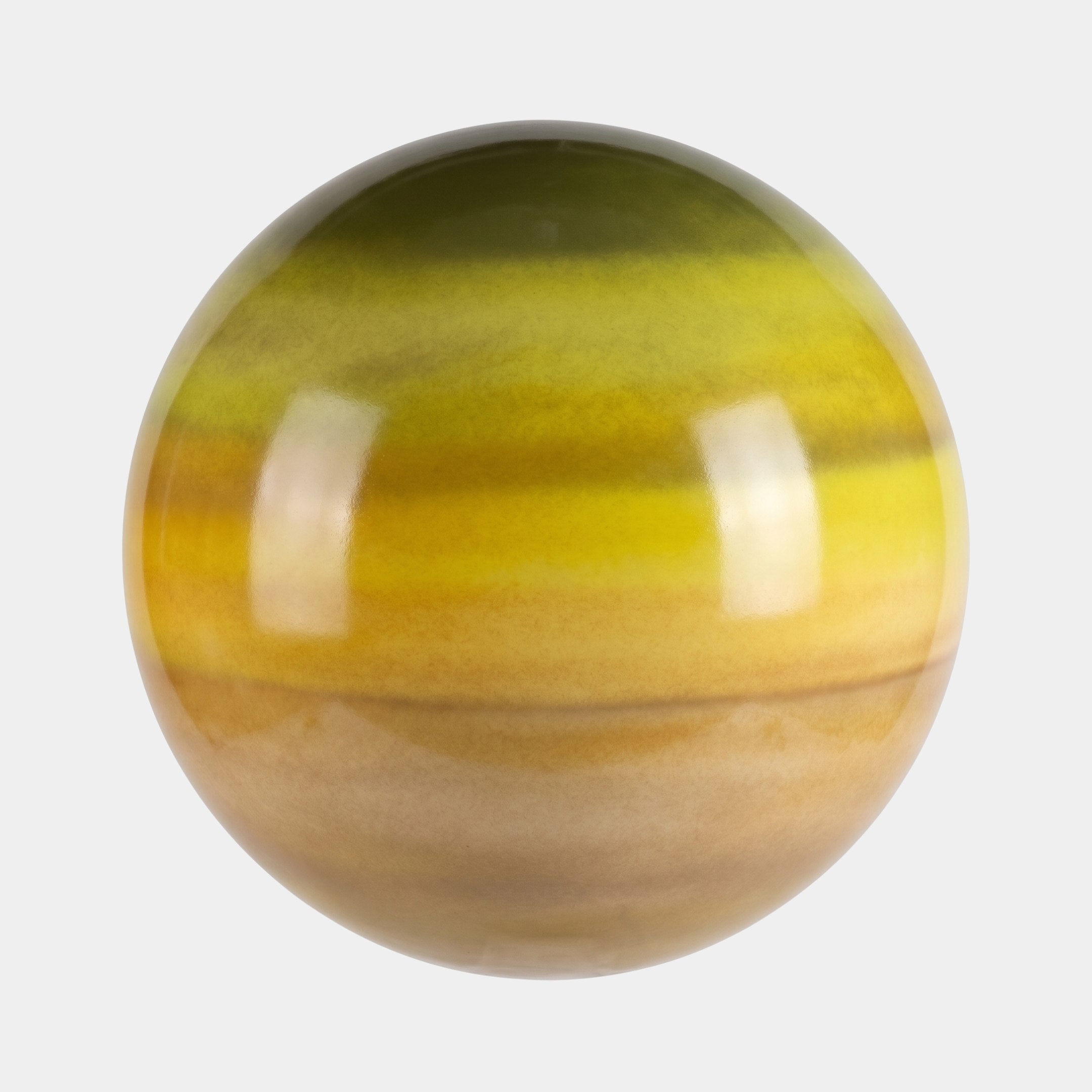 Cosmos Green & Yellow Sphere Sculpture - 15cm