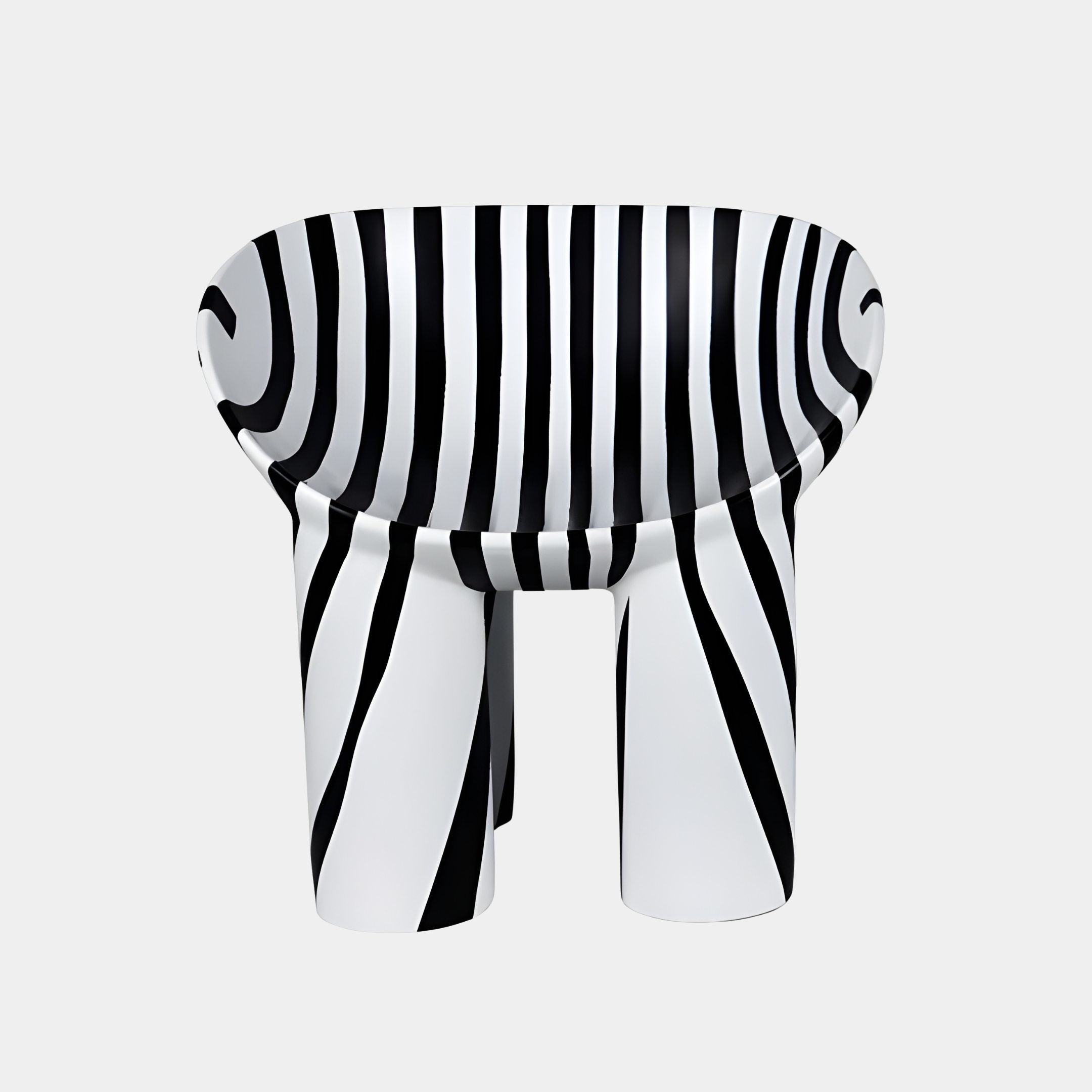 Hazeborough Black & White Round Armchair - 57cm