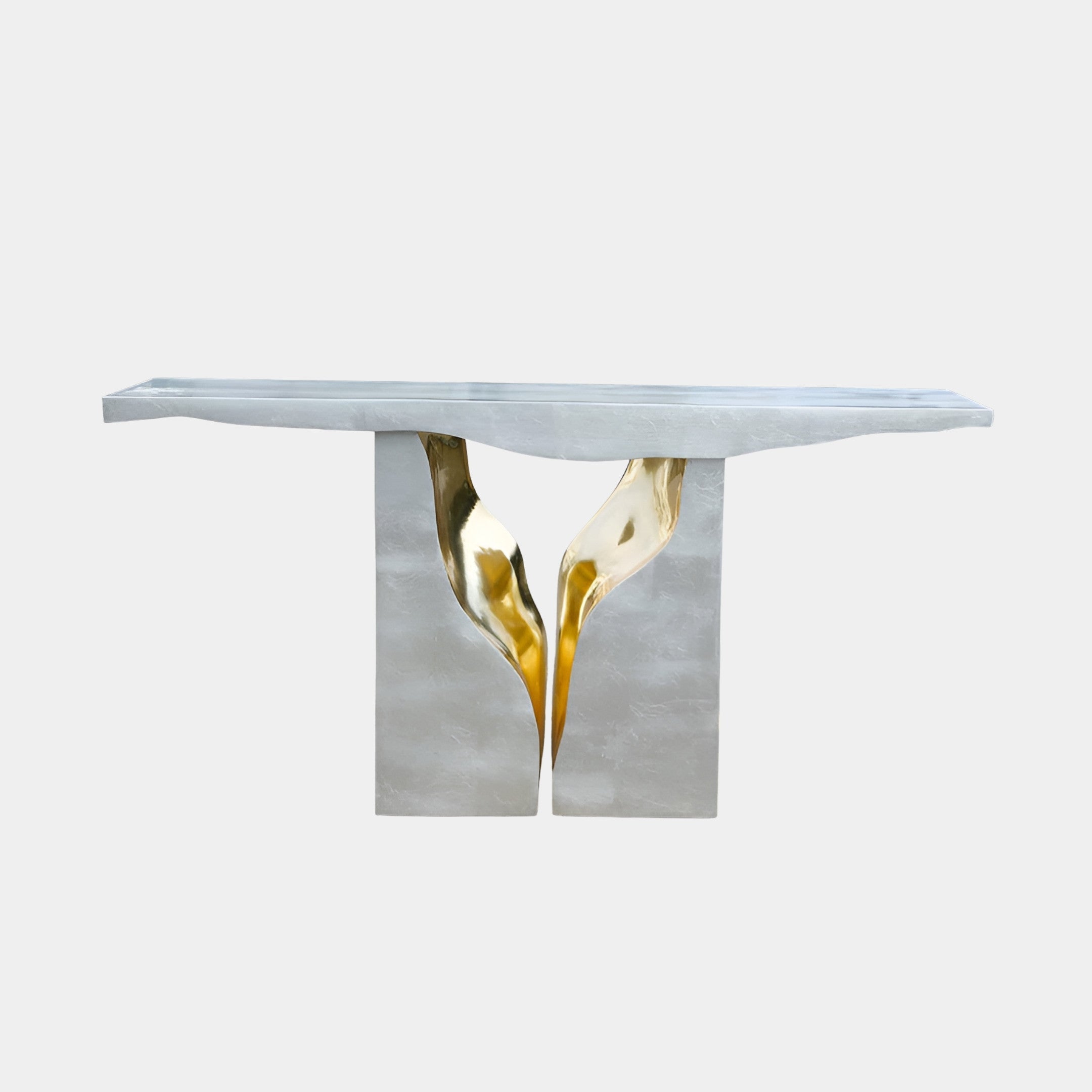 Kelend White & Gold Console Table - 180cm