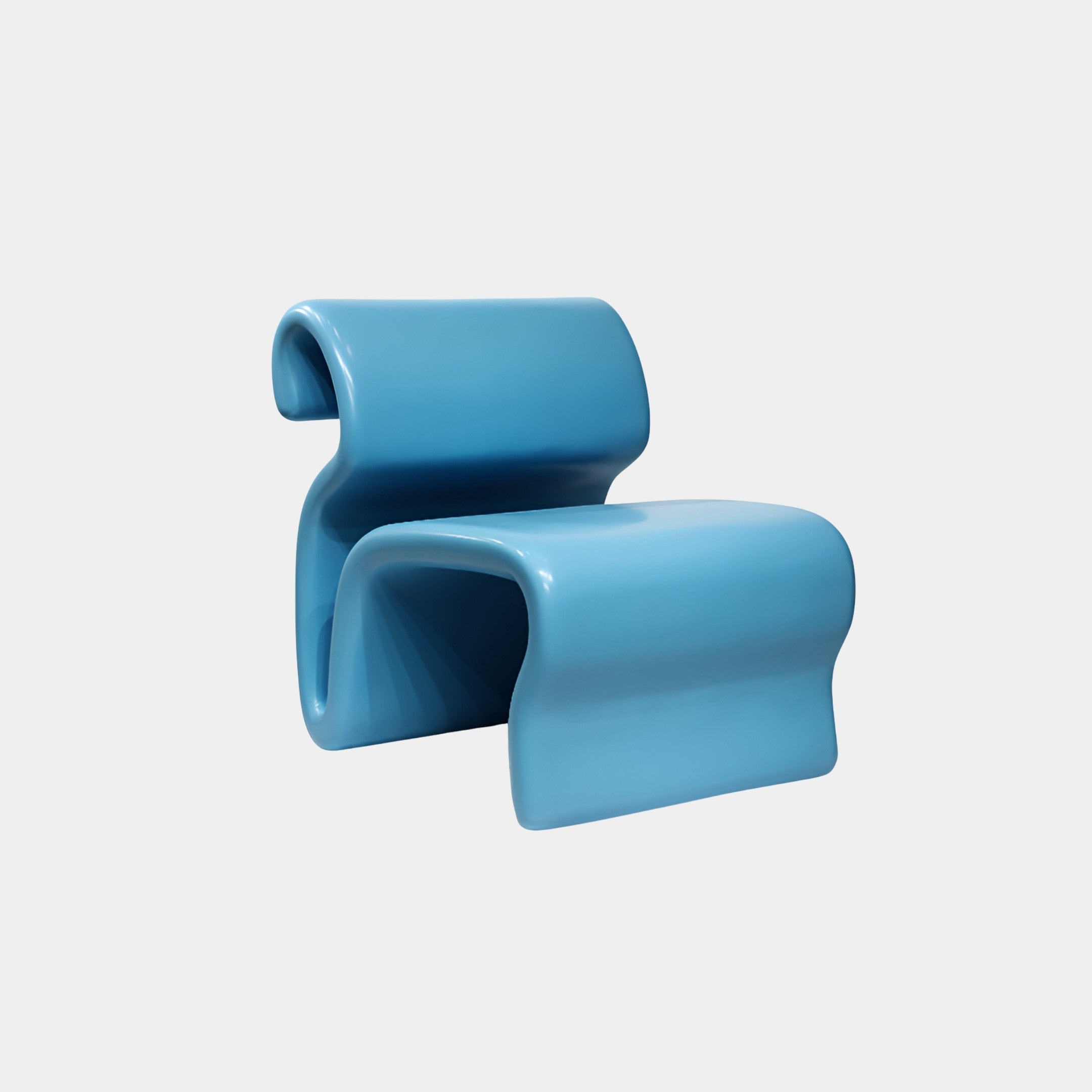 Langside Blue Curved Chair - 77cm