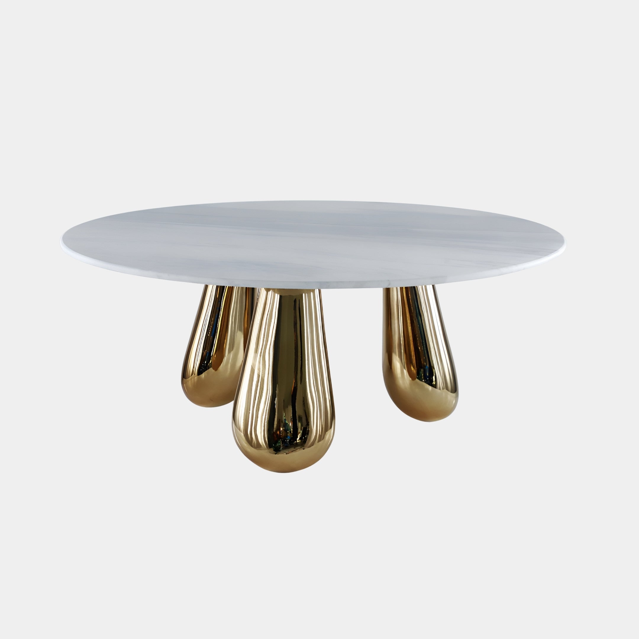 Marend White & Gold Round Coffee Table - 100cm