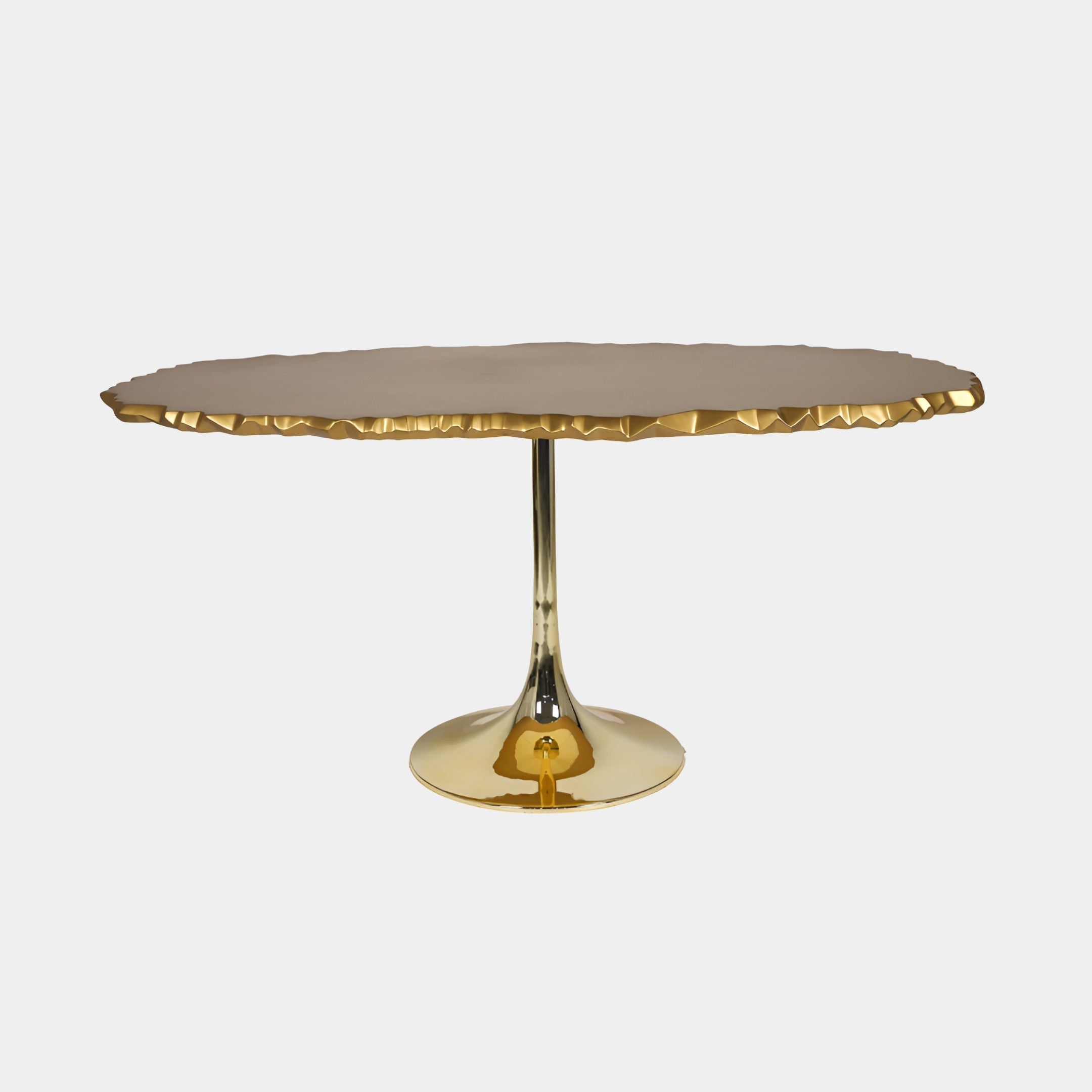 Marbrook White & Gold Round Side Table - 150cm