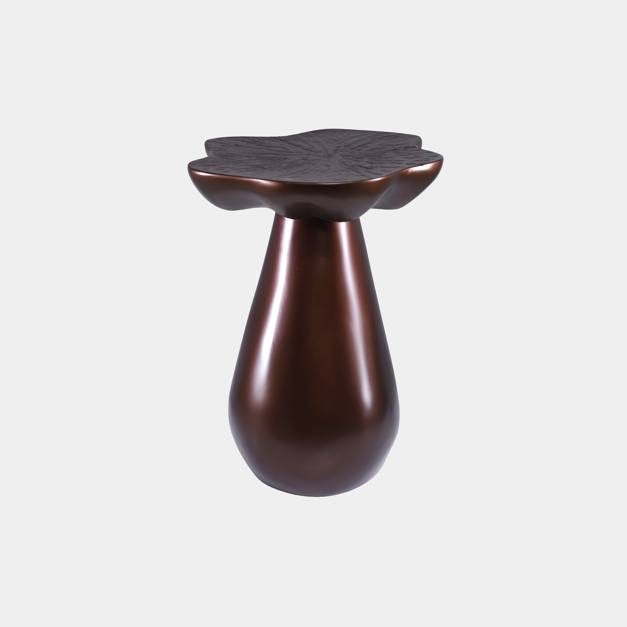 Oakhall Red & Bronze Pedestal Side Table - 50cm