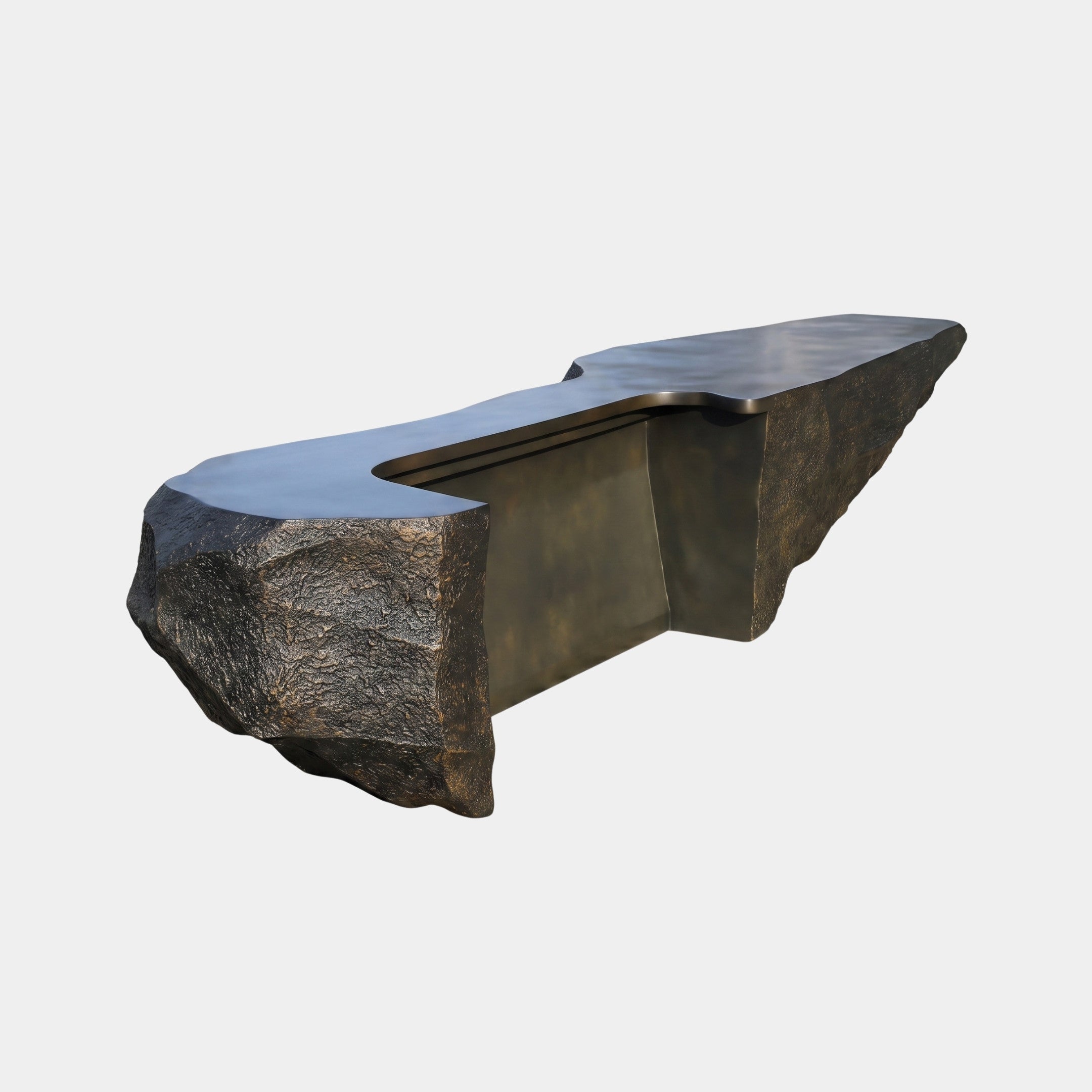 Oakness Black Slab Console Table - 577cm