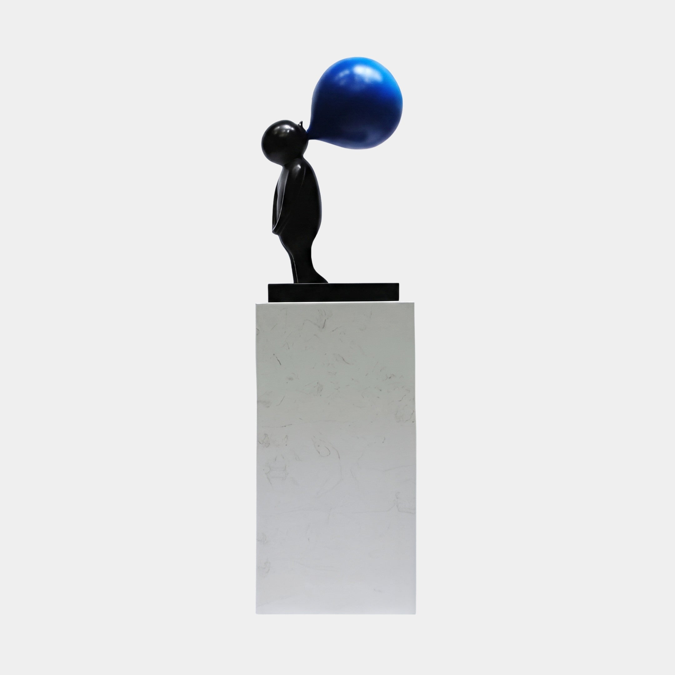 Bramham White & Blue Figure Sculpture - 49cm