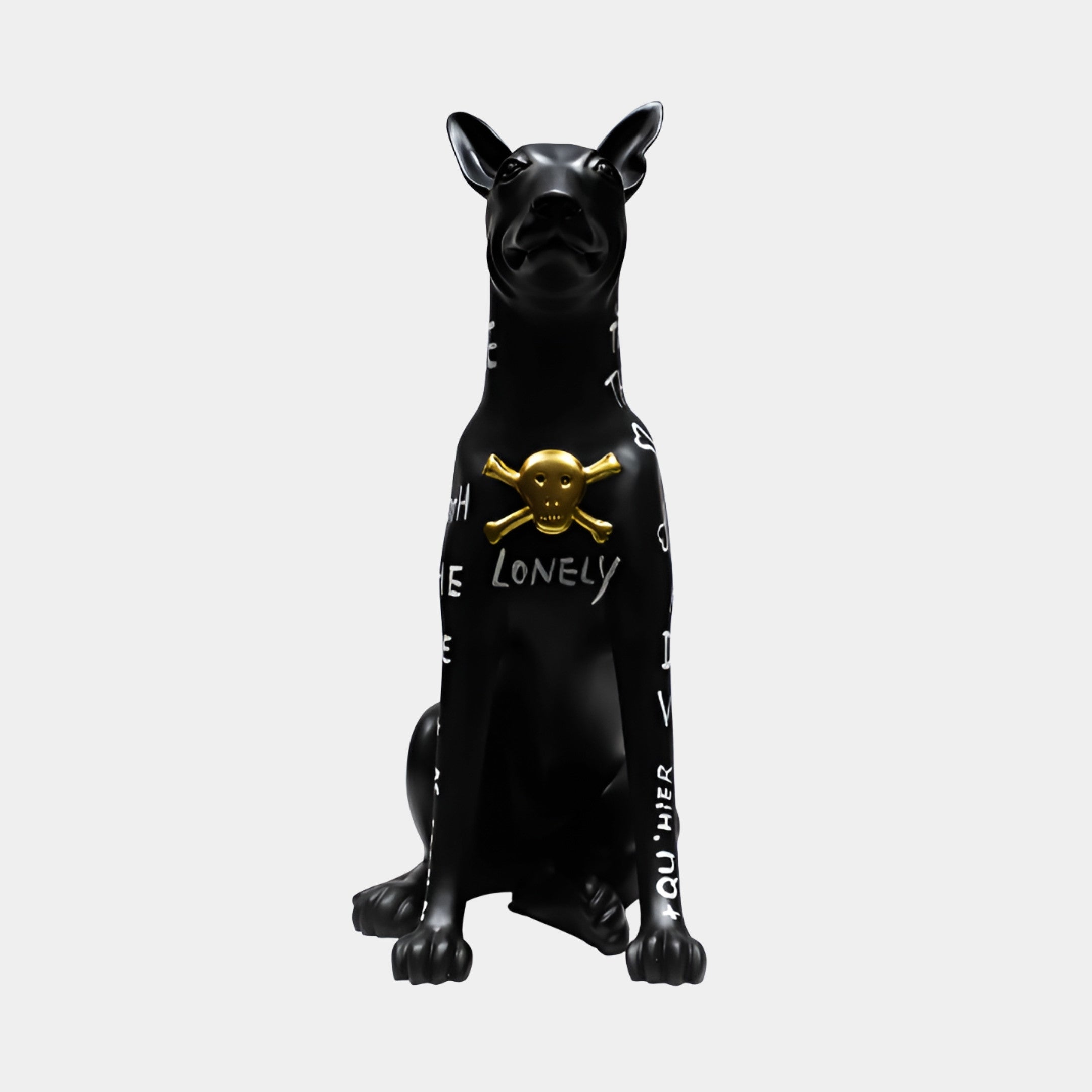 Bramcombe Black & Gold Cat Sculpture - 88cm