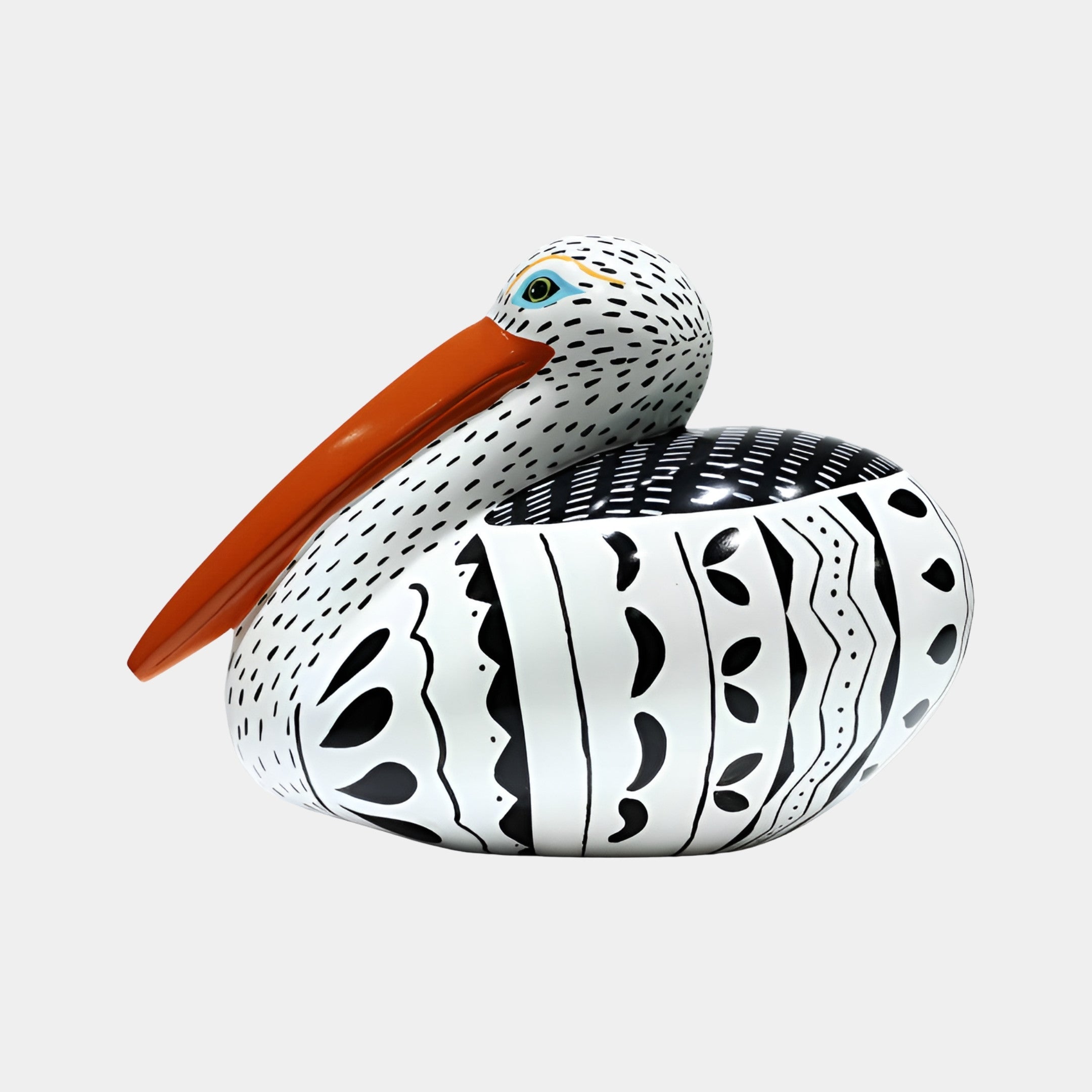 Brookdale Black & White Pelican Sculpture - 48cm