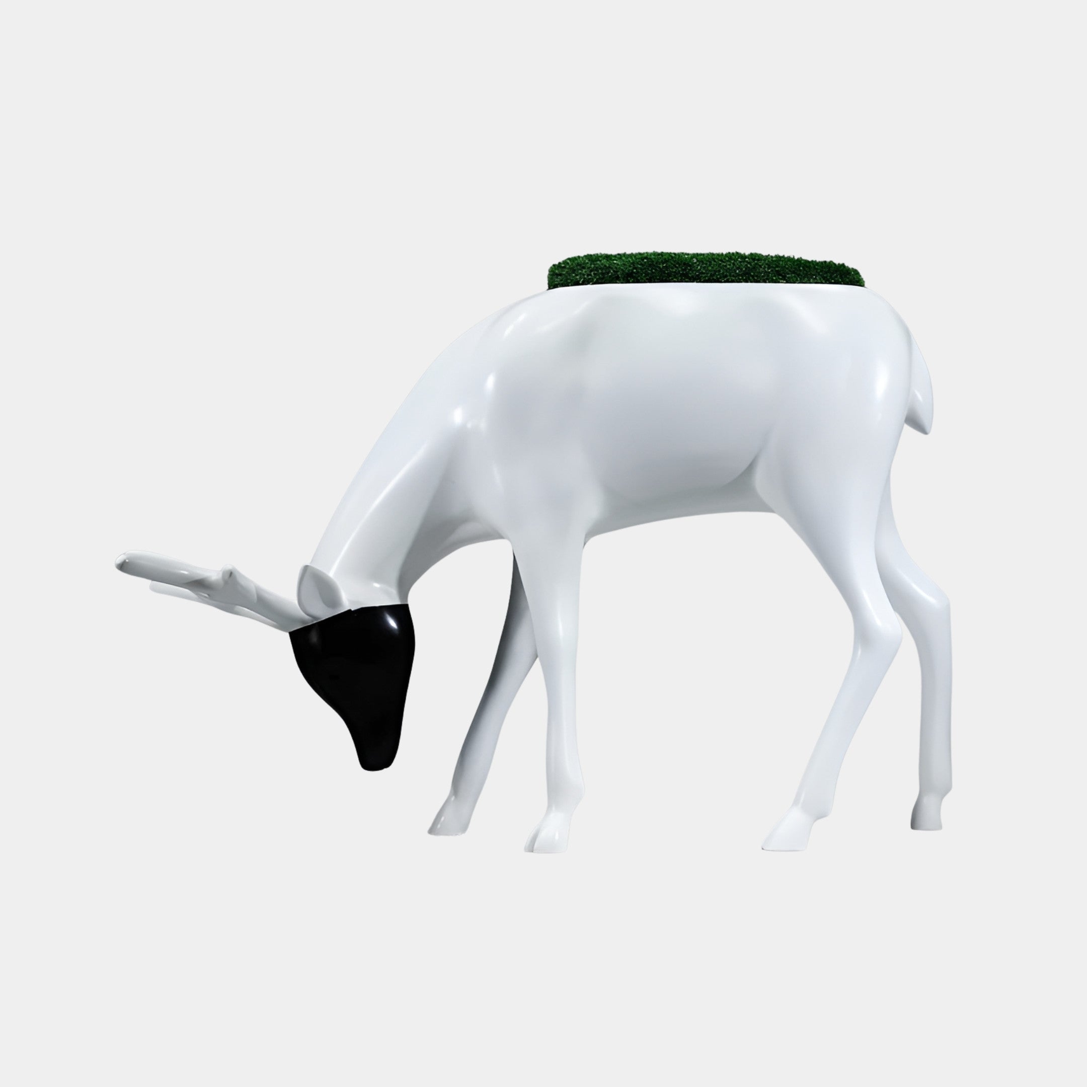 Cranwood White & Green Deer Sculpture - 93cm