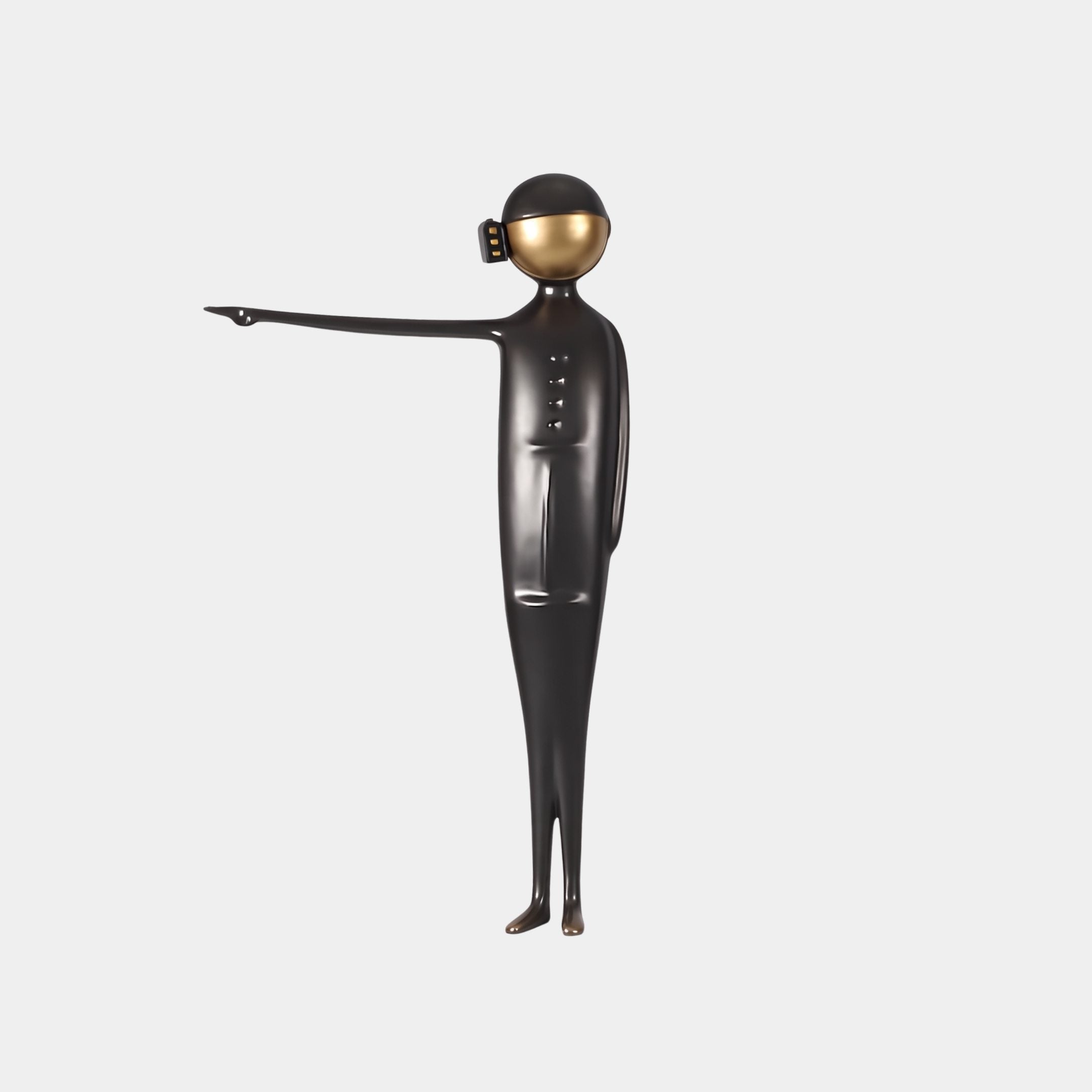 Hartbourne Black Pointing Figure Sculpture - 120cm