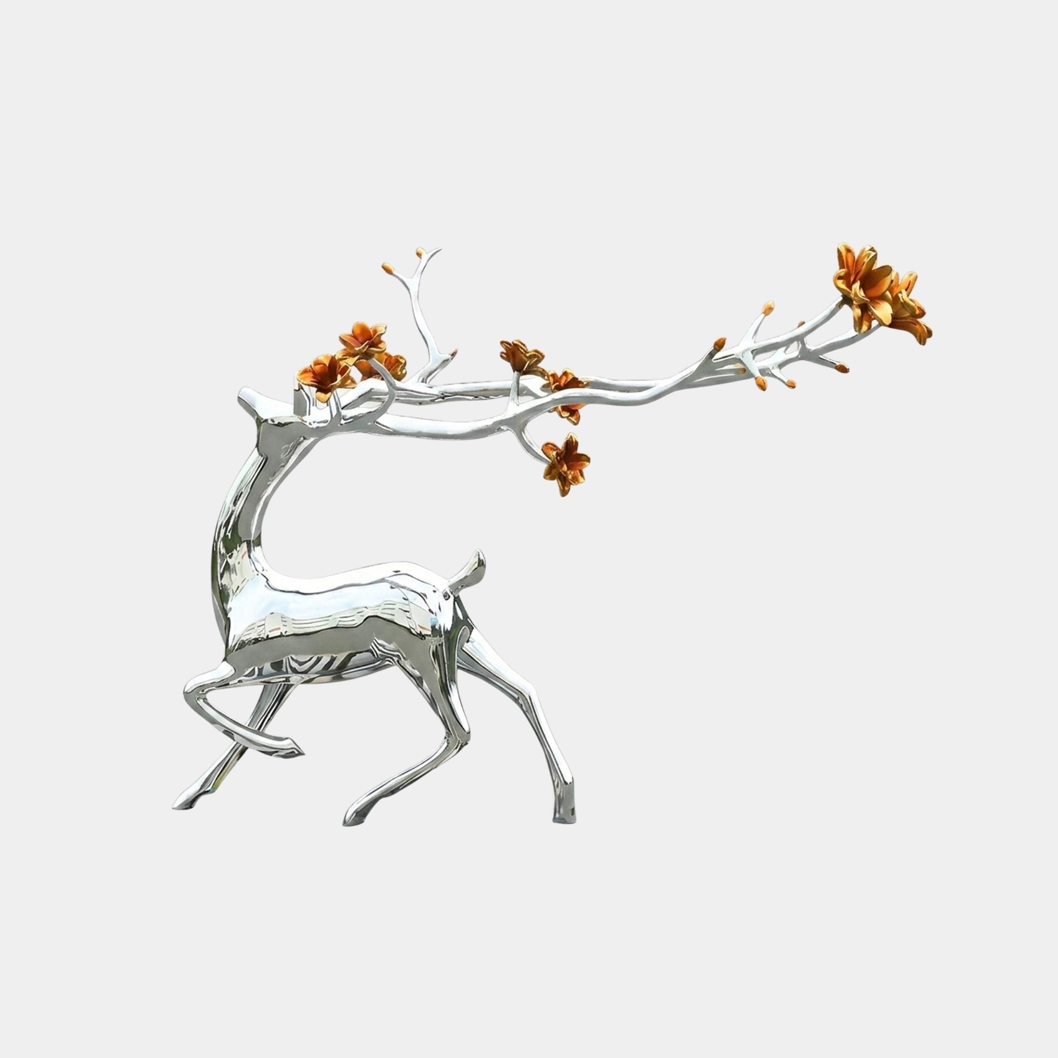 Hartford Silver Deer Sculpture - 185cm