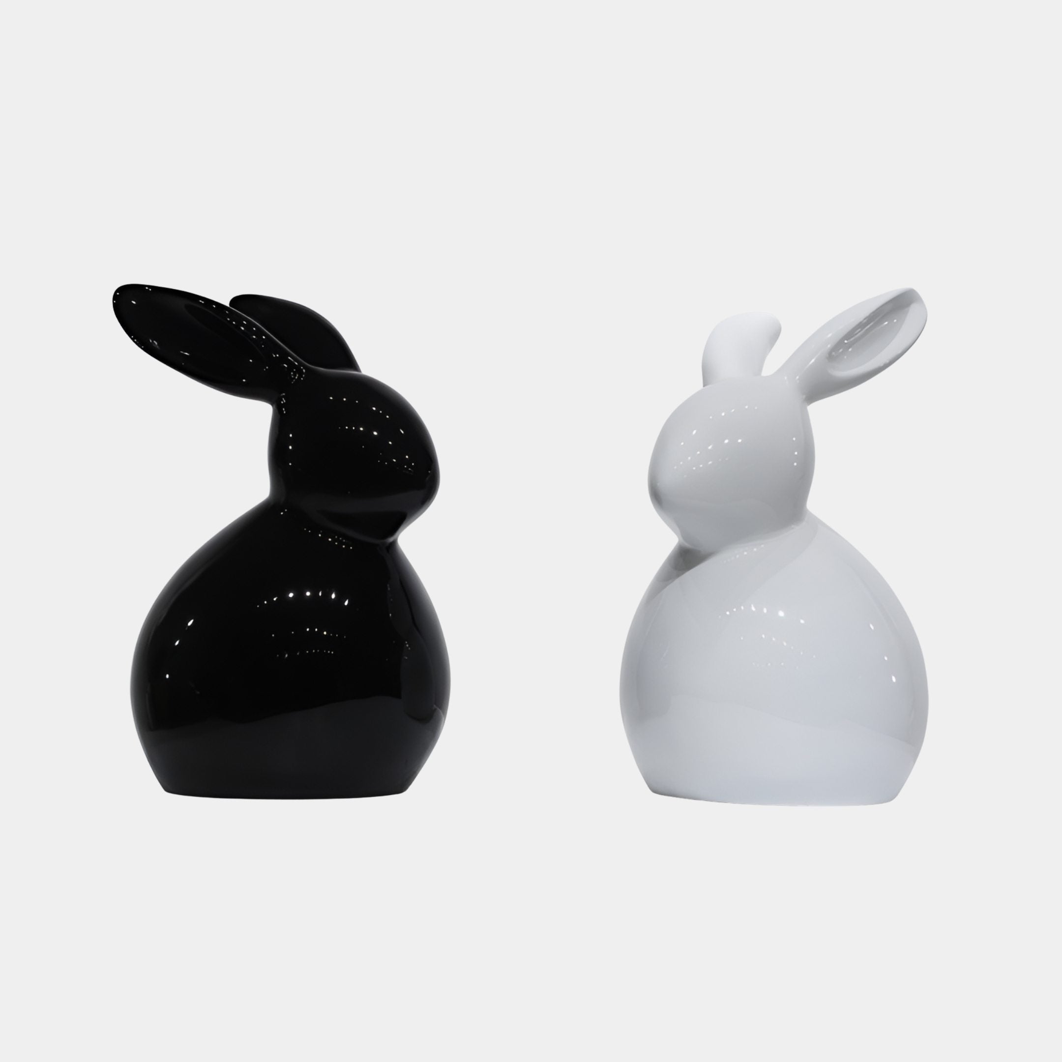 Holtdale Black & White Rabbits Sculpture - 50cm