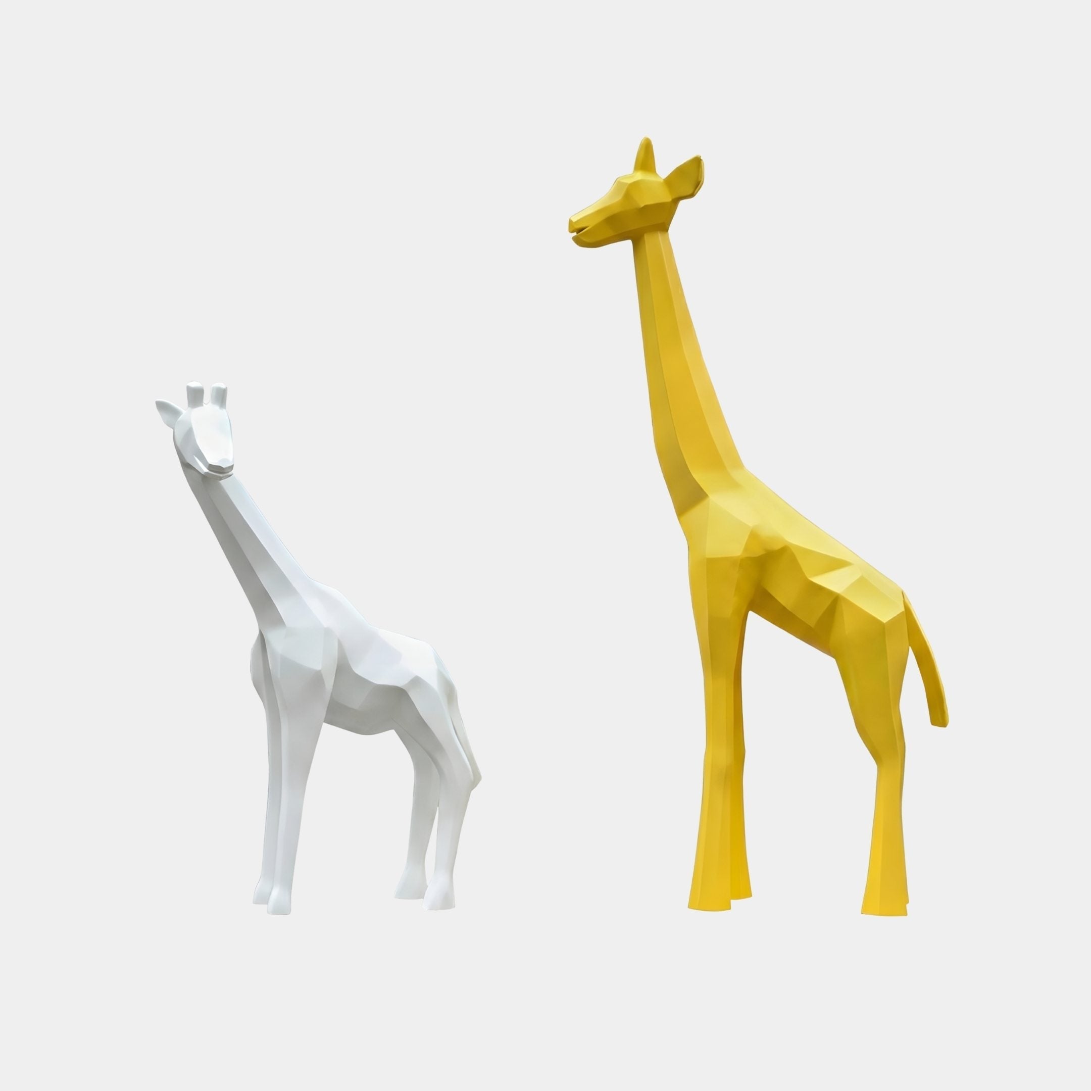 Kelford Gold & White Giraffes Sculpture - 122–180cm