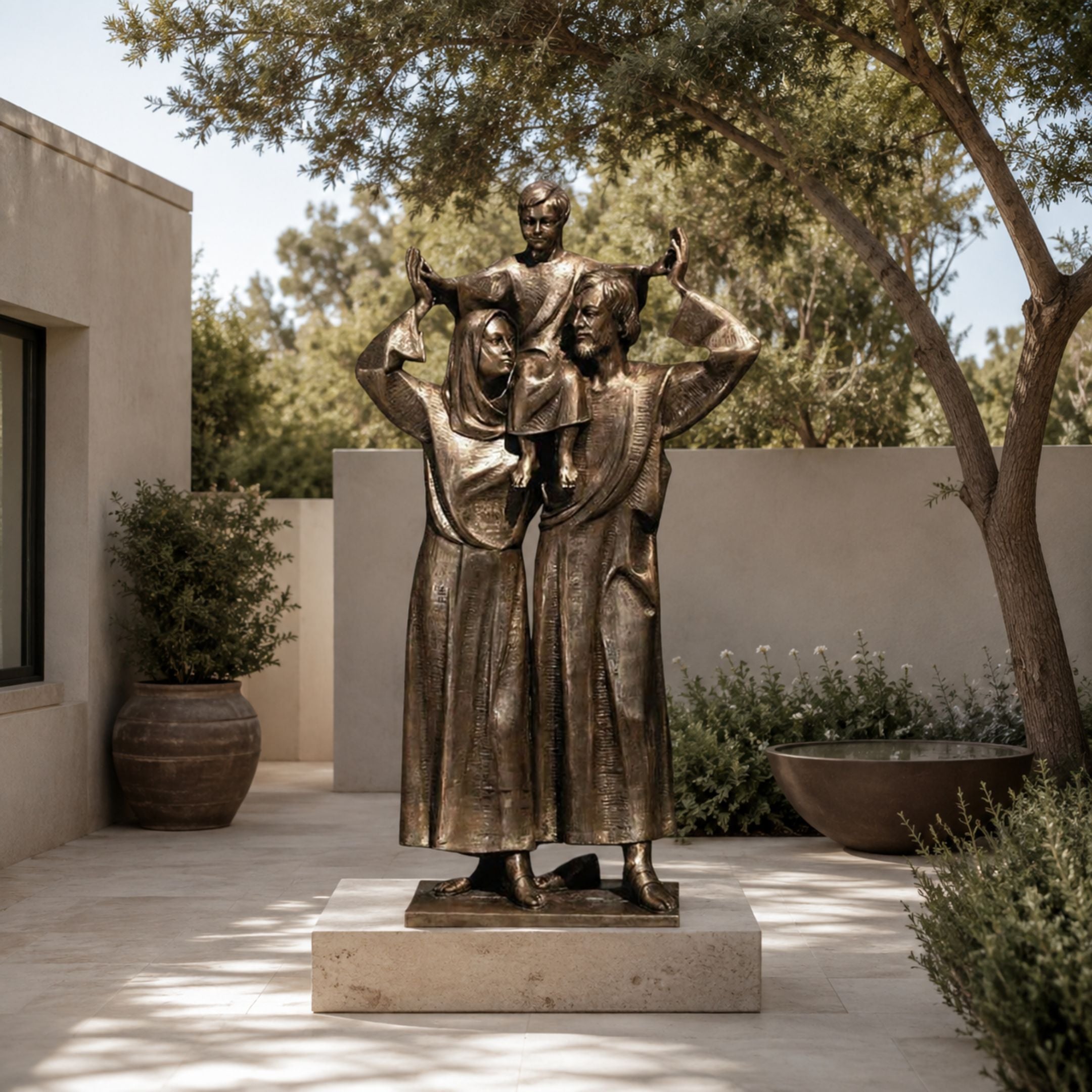 Monumental Contemporary Holy Family Bronze Sculpture - 300cm