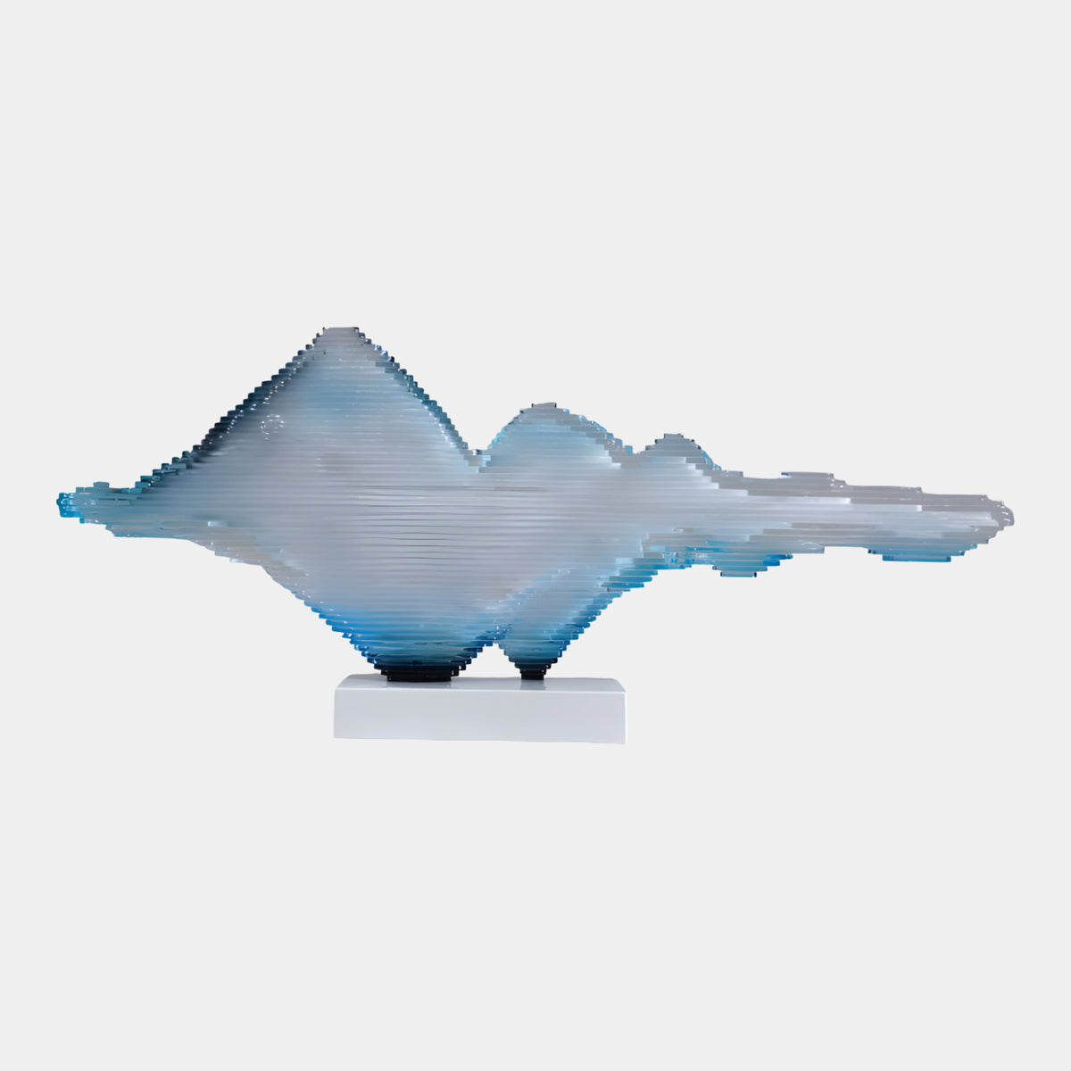 Blue & White Layered Mountain Acrylic Sculpture - 119cm