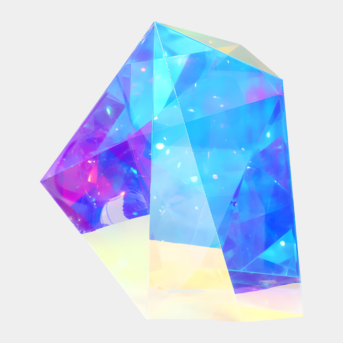 Cyan & Violet Edge-Standing Gem Acrylic Sculpture - 75cm