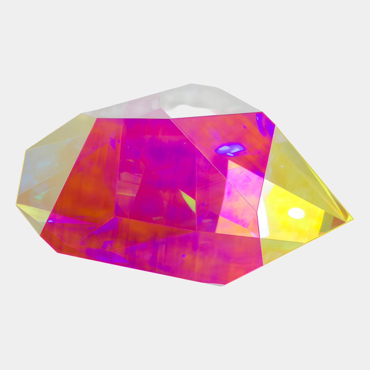 Magenta & Yellow Split-Edge Gem Acrylic Sculpture - 100cm