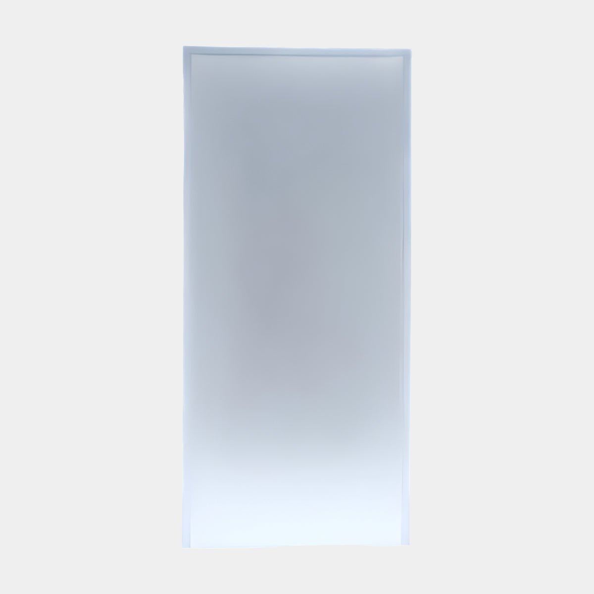 White Frosted Acrylic Display Plinth, 110cm, tall rectangular column with milky translucent faces and clear edges, shown on a plain light background.
