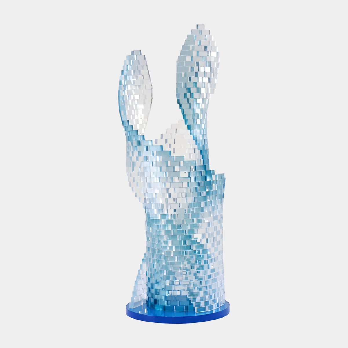 Blue Tiled Splash Cast Resin Sculpture - 82cm