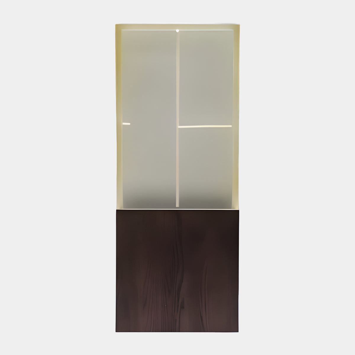 Cream Frosted Acrylic Block on Timber - 105cm