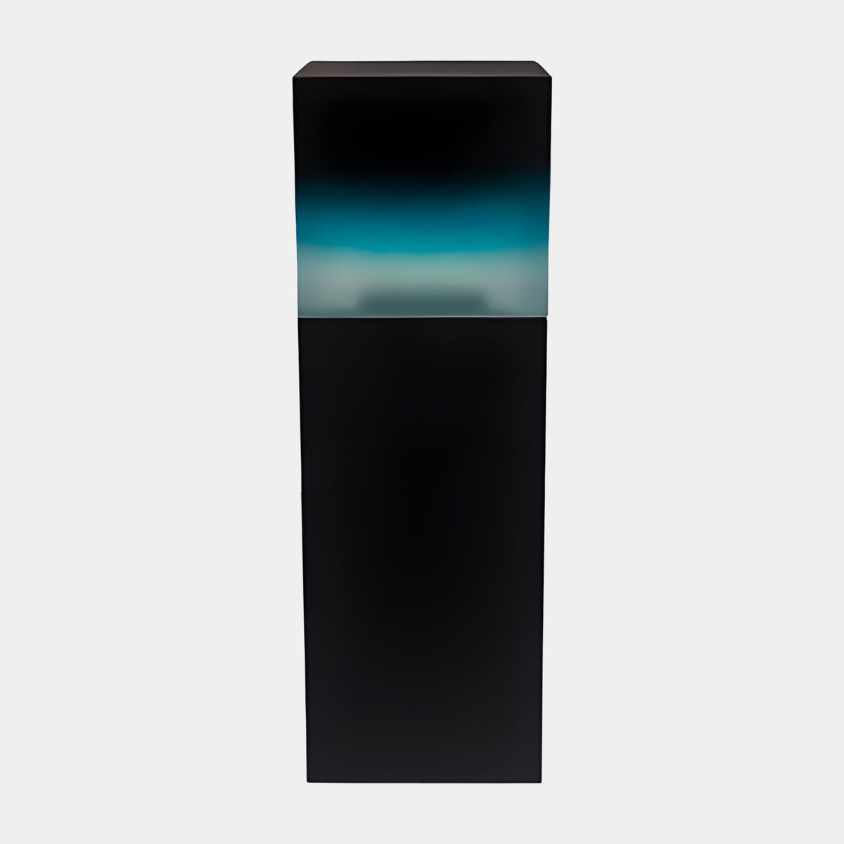 Black & Teal Horizon Band Acrylic Column Sculpture - 110cm