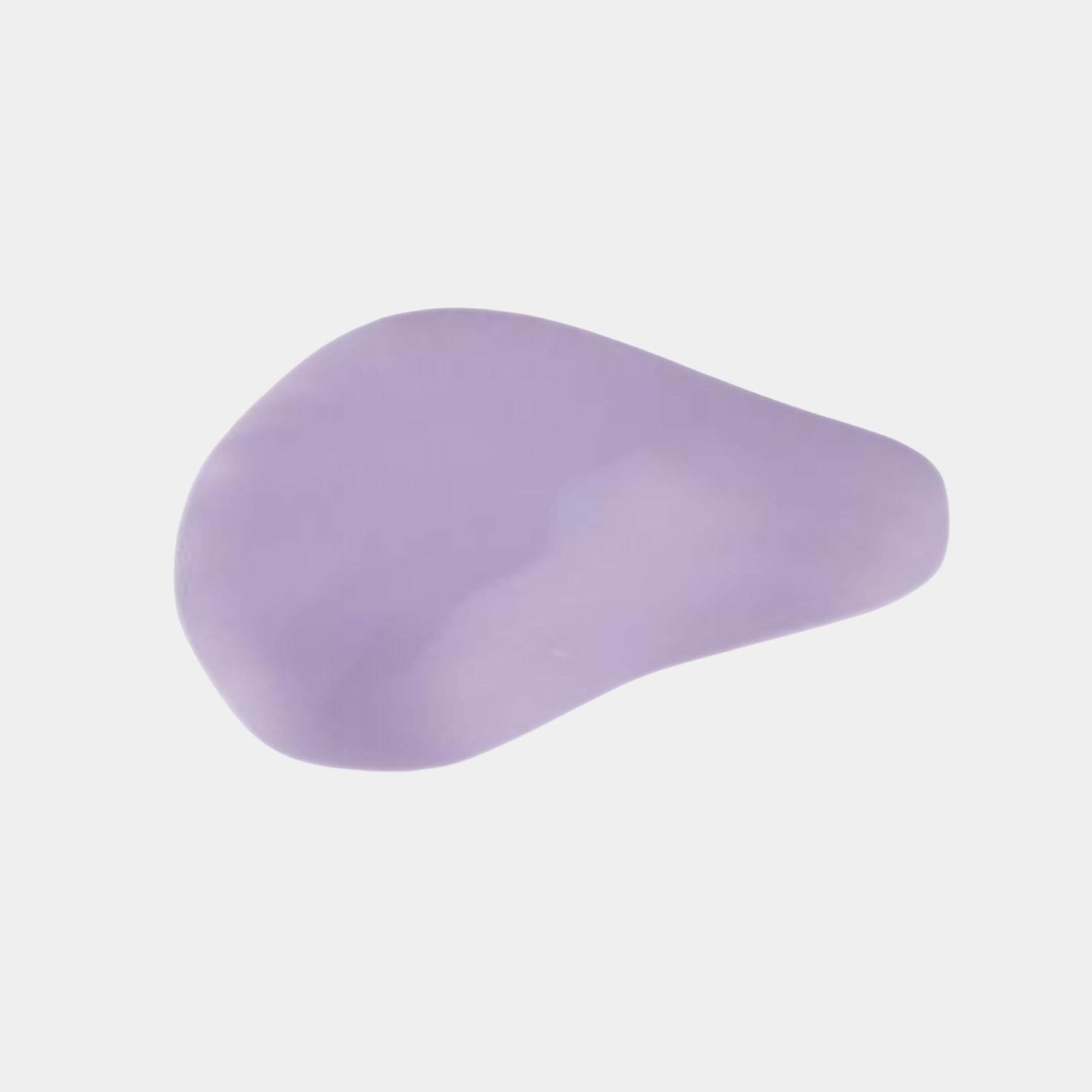 Purple Frosted Glass Organic Form Sculpture by Giant Sculptures, a smooth pebble-like resin piece with a frosted lilac finish, shown on a plain white background.