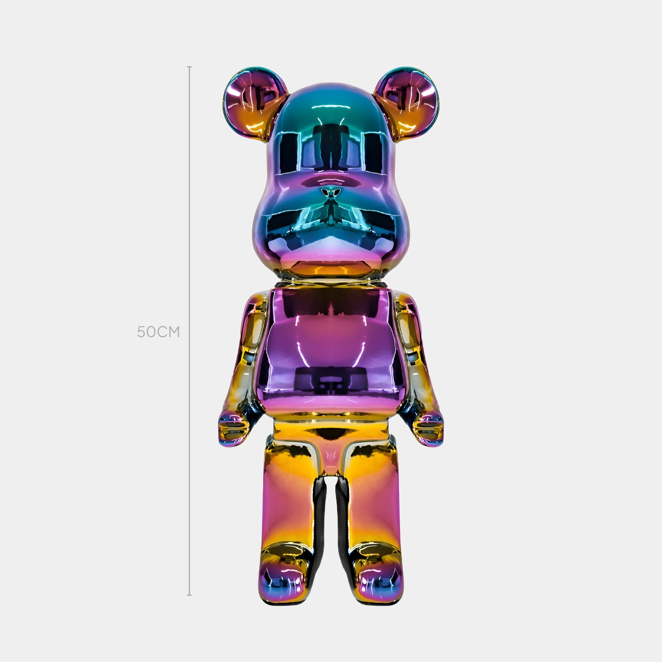 50cm Colour Shift bear sculpture with dynamic chromatic transitions, front view.
