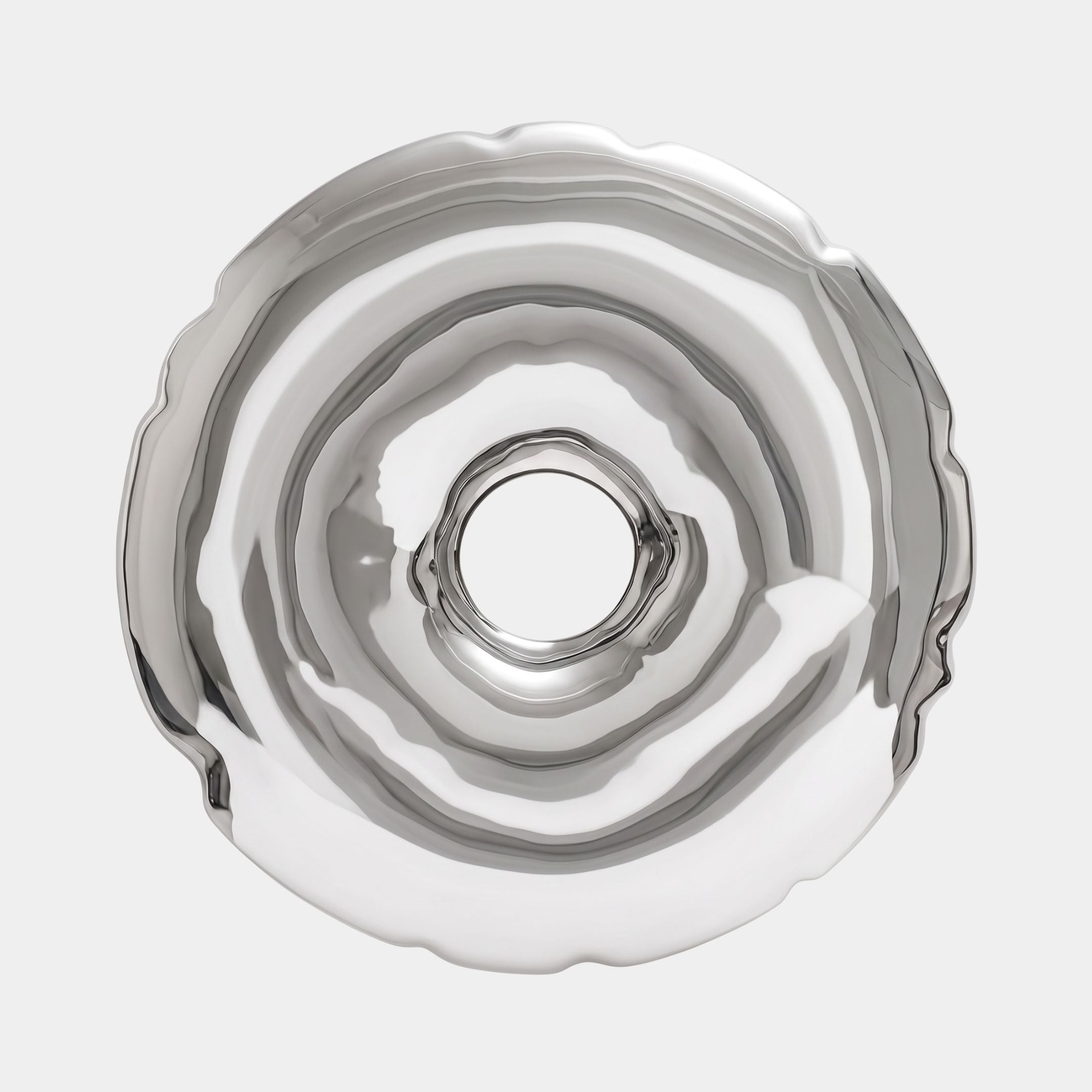 Silver Spiral Vortex Disc Fibreglass Wall Art - 110cm