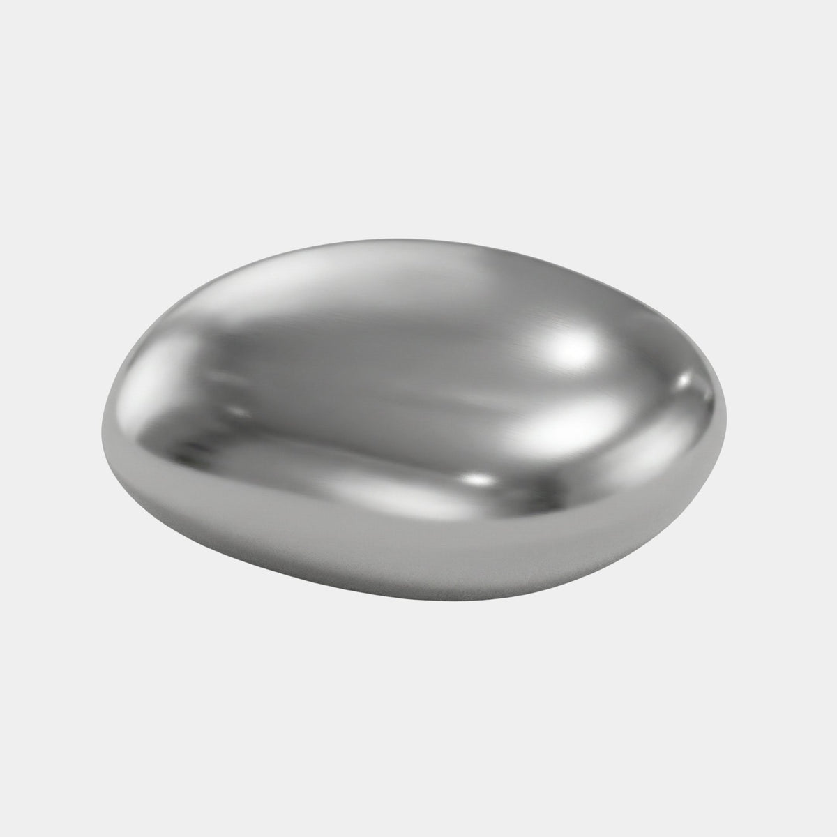 Silver Mirror-Polished Giant Egg Stainless Steel Sculpture (60cm) by Giant Sculptures, smooth reflective silver finish, shown on a plain white background.
