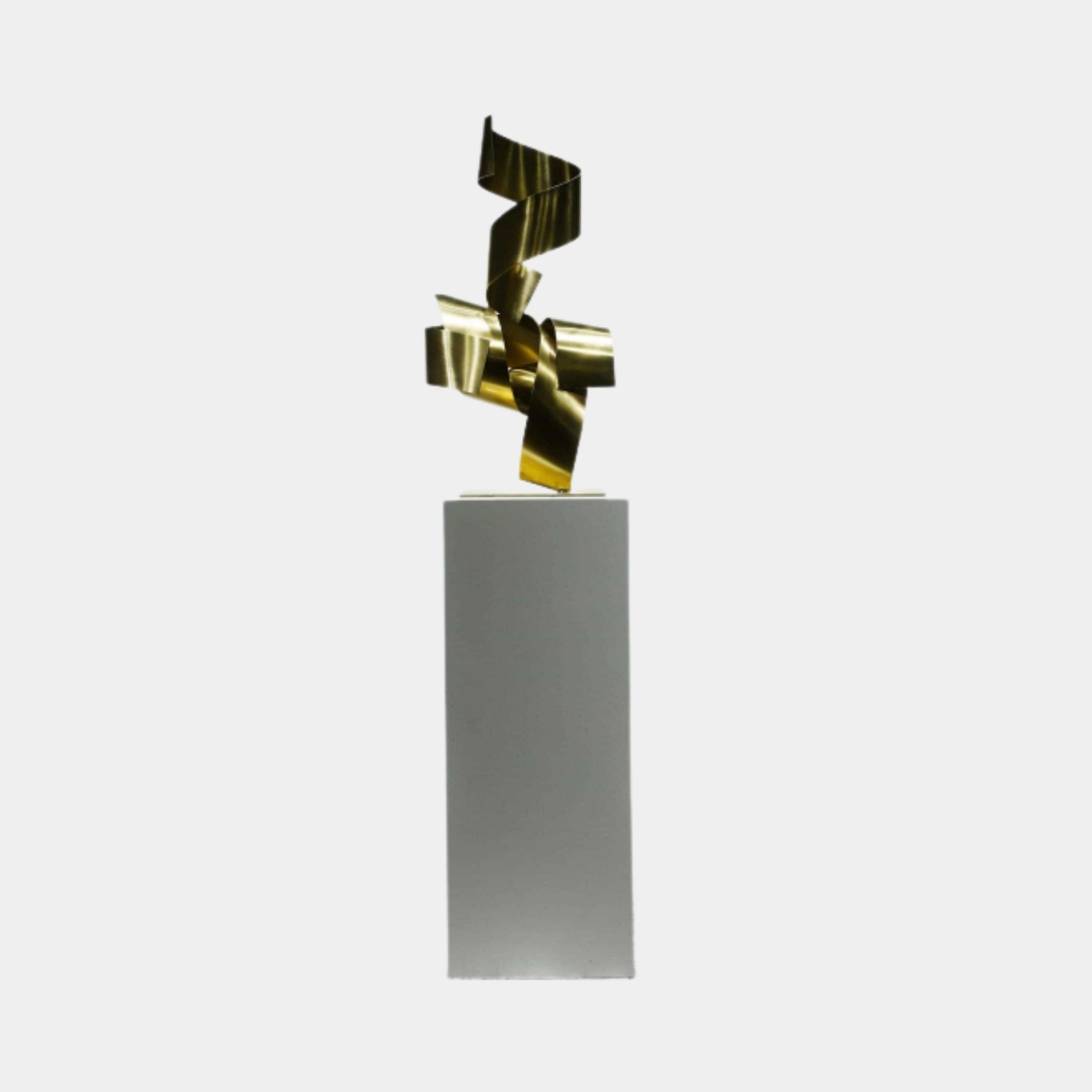 Gold Geometric Angular Abstract Metal Sculpture - 132cm