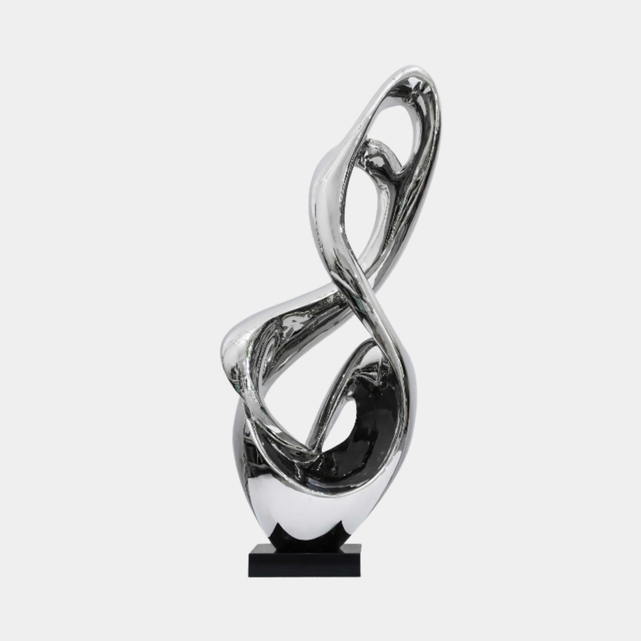 Silver Abstract Infinity Loop Abstract Sculpture - 141cm