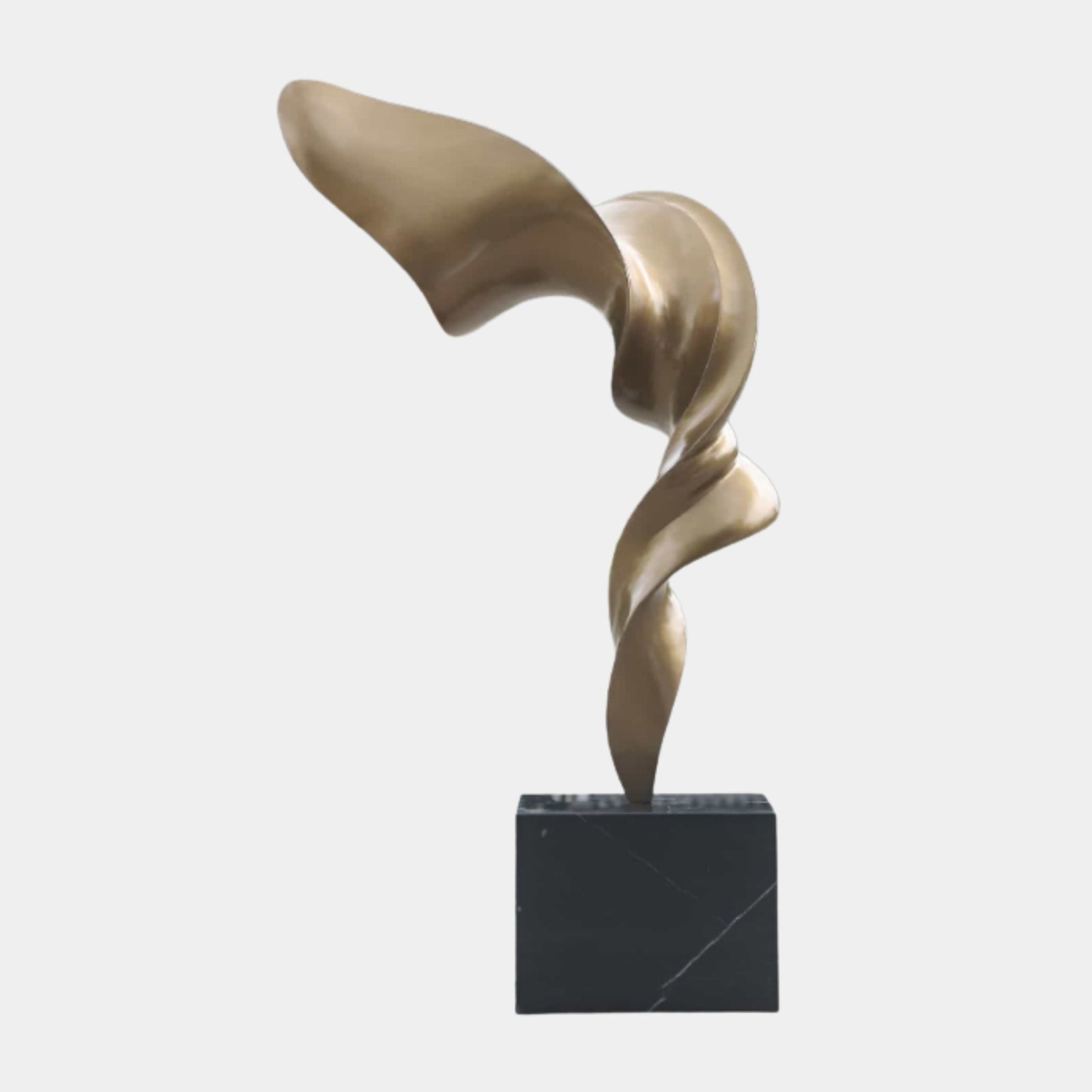 Gold Abstract Flowing Wave Stainless Steel Sculpture - 145cm