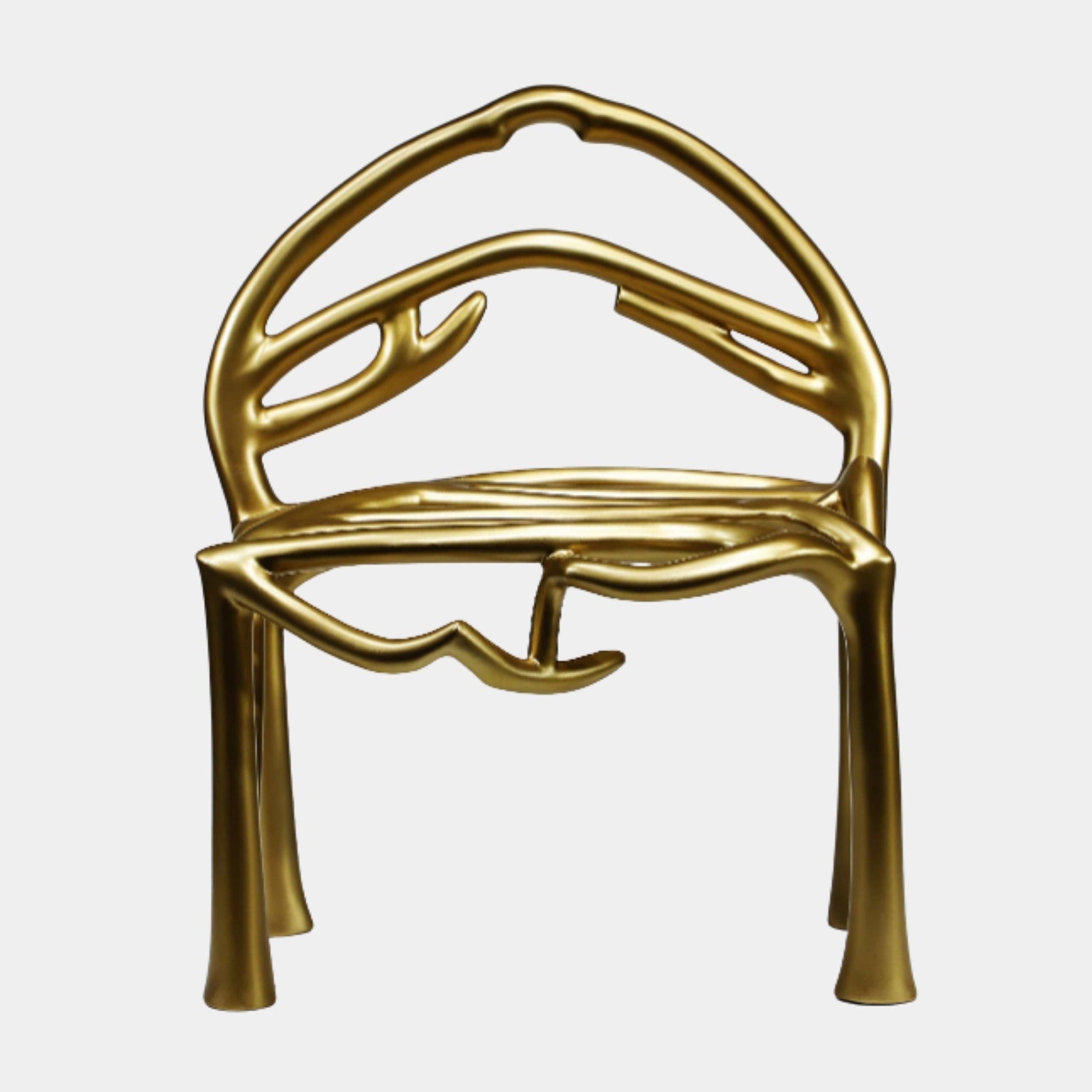 Gold Abstract Open Frame Chair Metal - 68cm