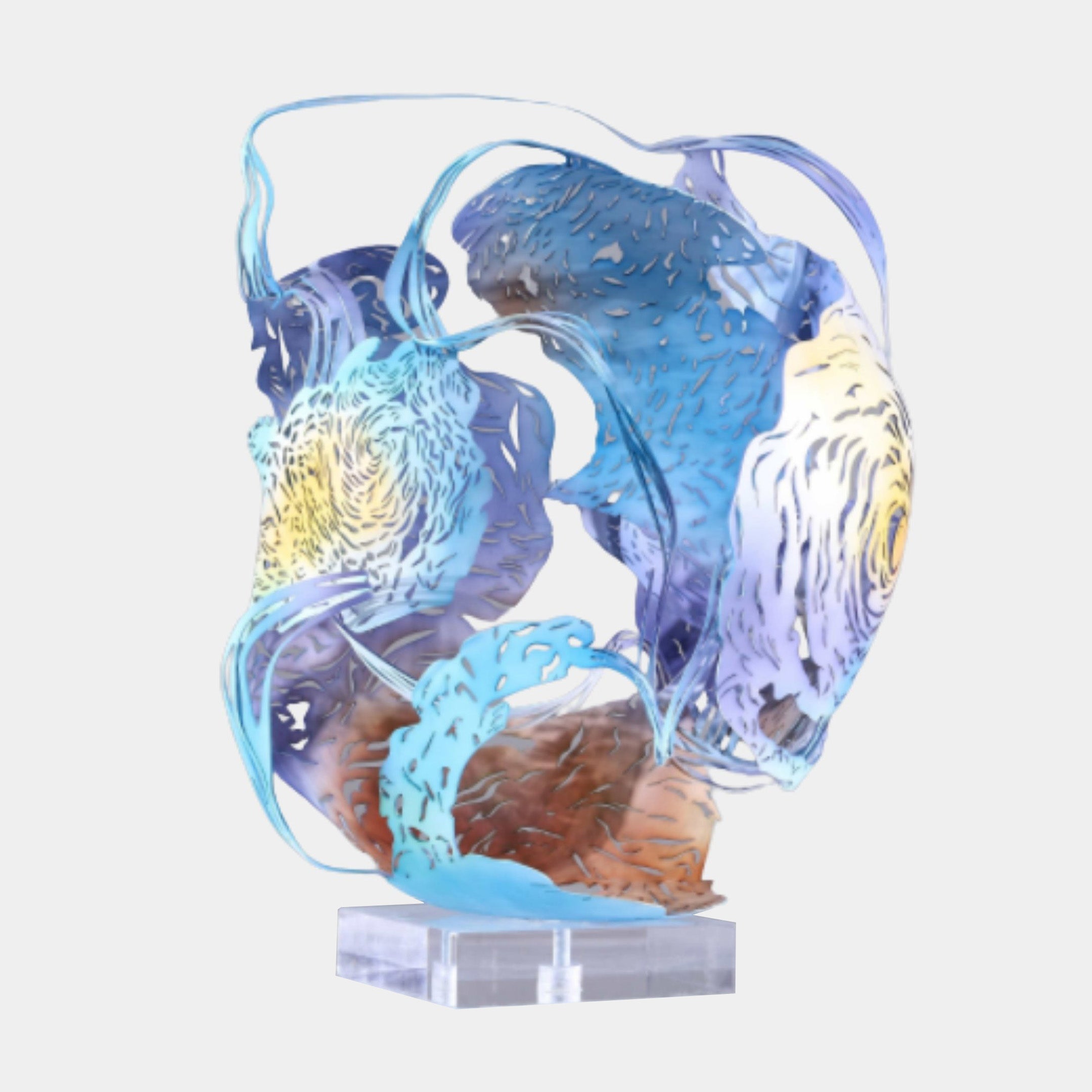Multi-Colour Abstract Open Form Sculpture - 55cm