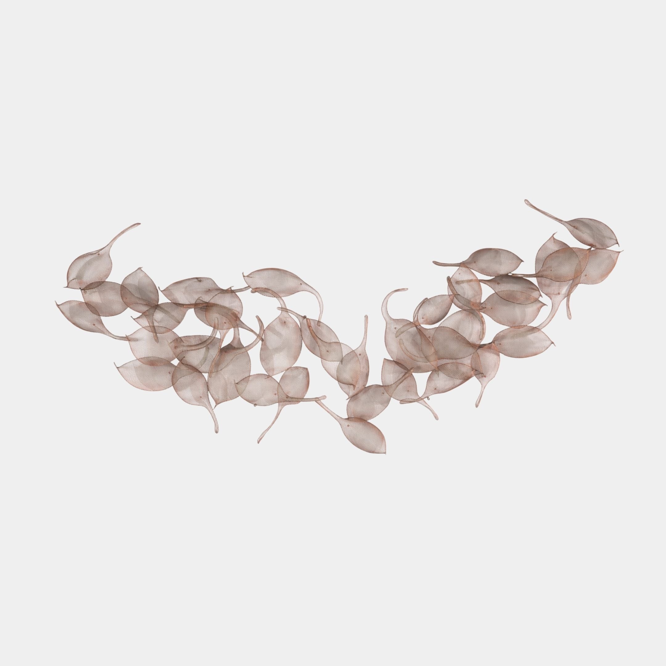 Brown Wire Mesh Leaf Cluster Wall Art - 200cm