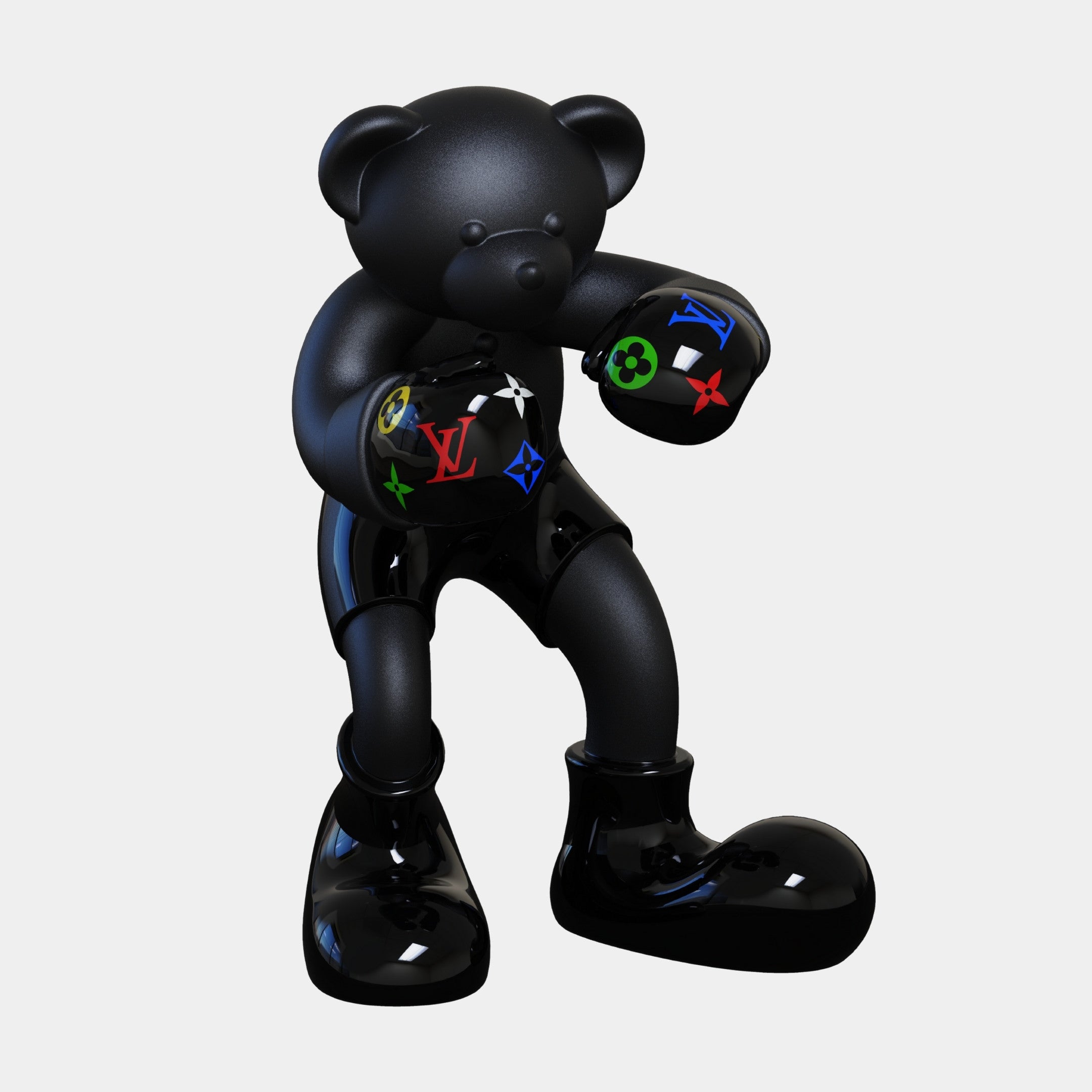 Gacko Multicoloured LV Boxer Bear Sculpture - 200cm