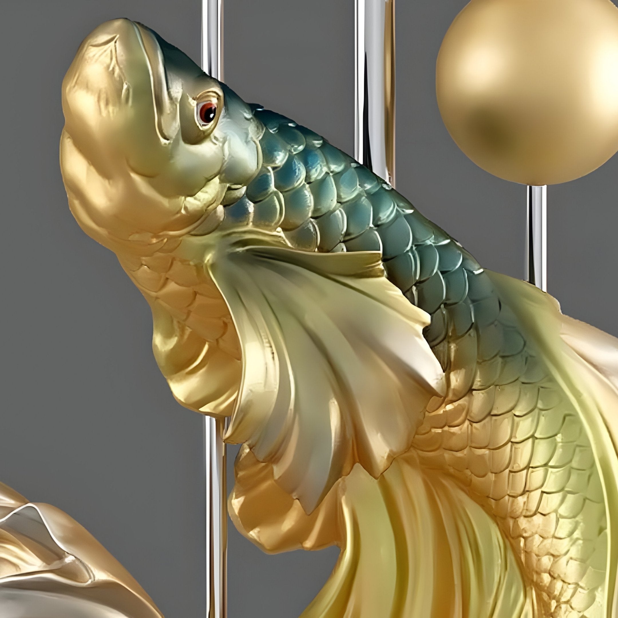Aurefin Golden Ascend Koi Fish Sculpture - 160cm