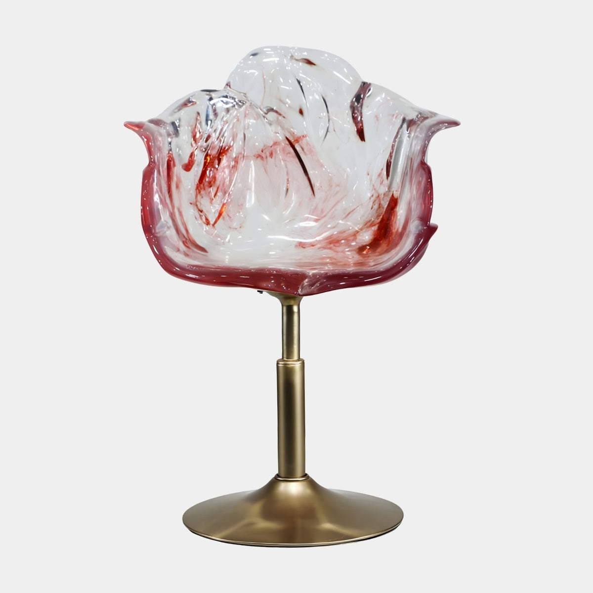 Crimson Swirl Petal Resin Swivel Chair - 80cm