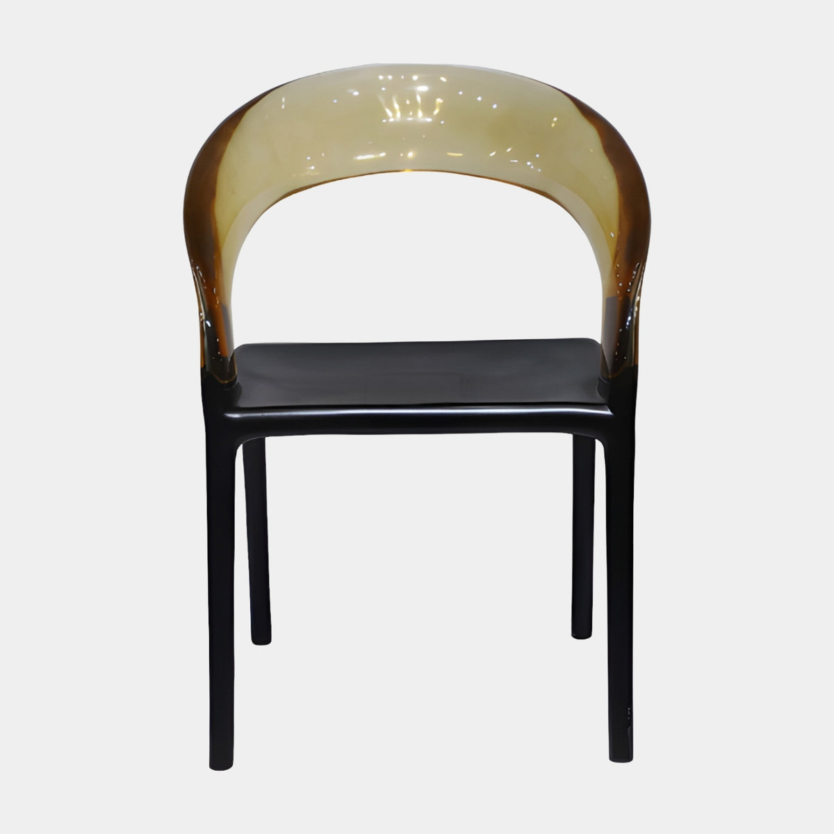 Amber & Black Curved Back Resin Dining Chair - 75cm
