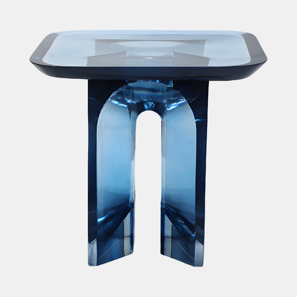 Blue Graded Arch Base Resin Side Table - 43cm