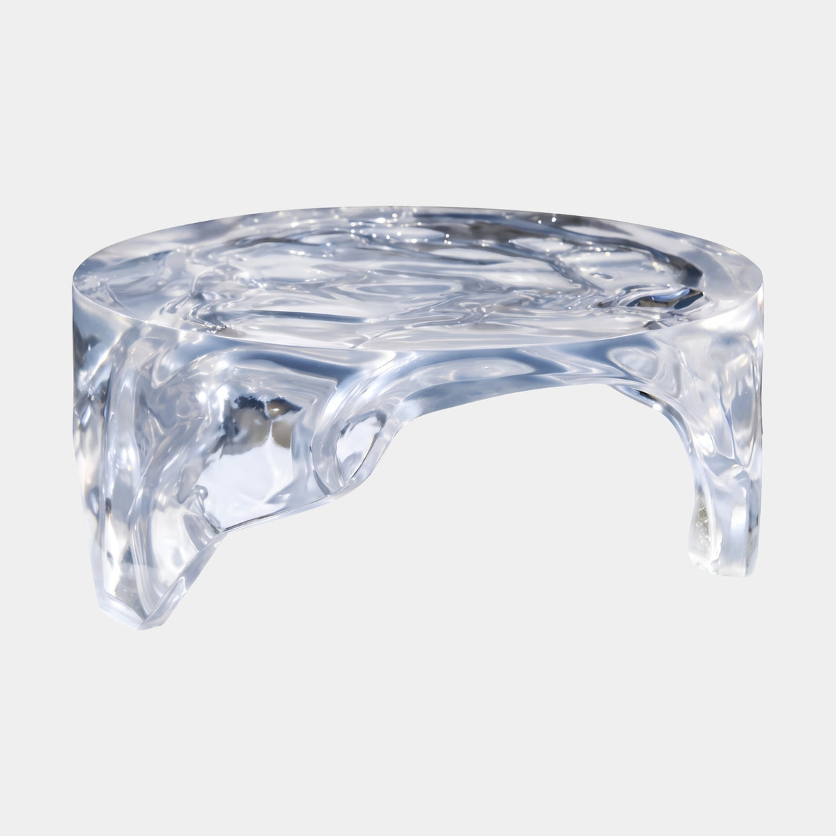 Colourless Glacial Cast Resin Low Table - 79cm