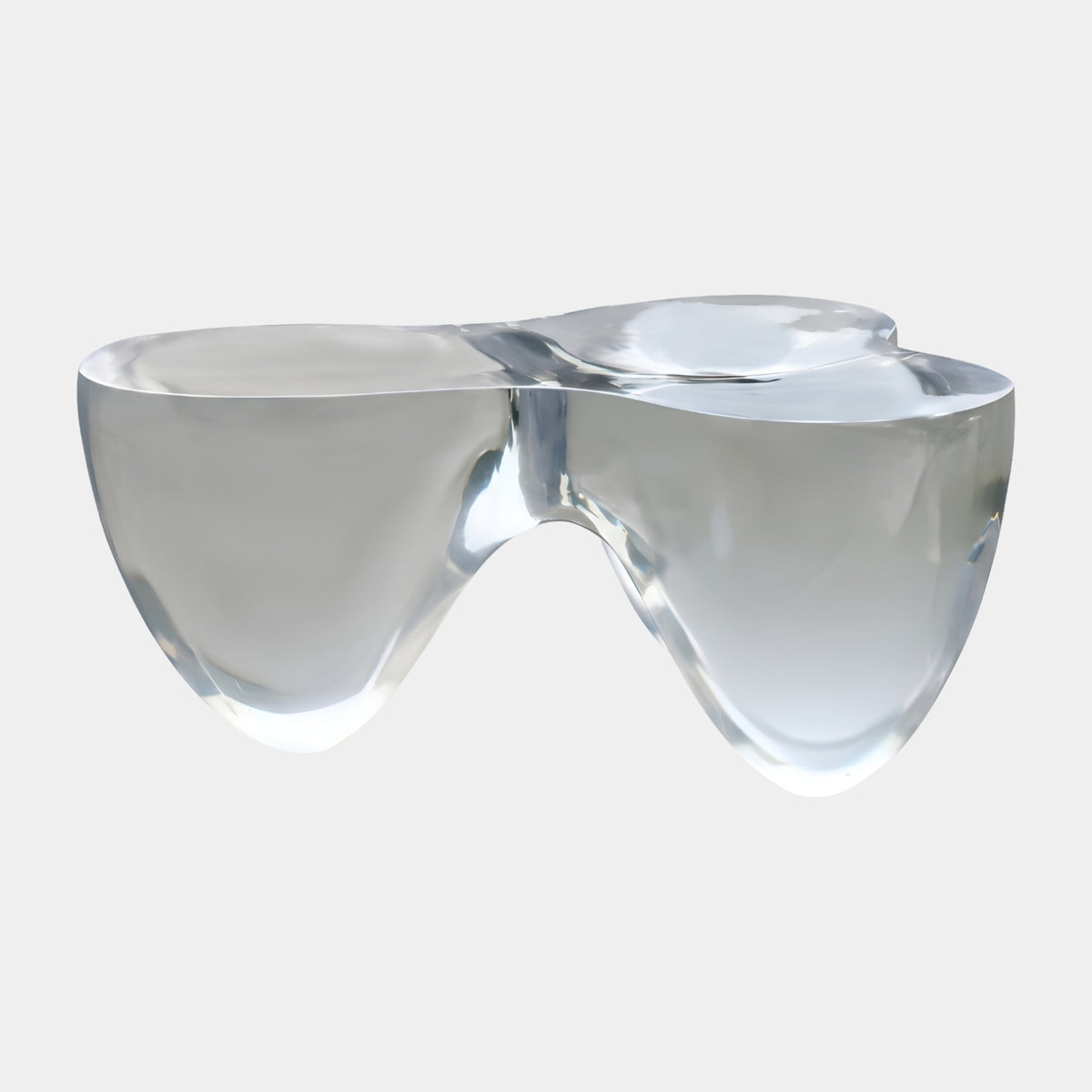 Clear Twin-Lobe Cast Resin Low Table - 93cm