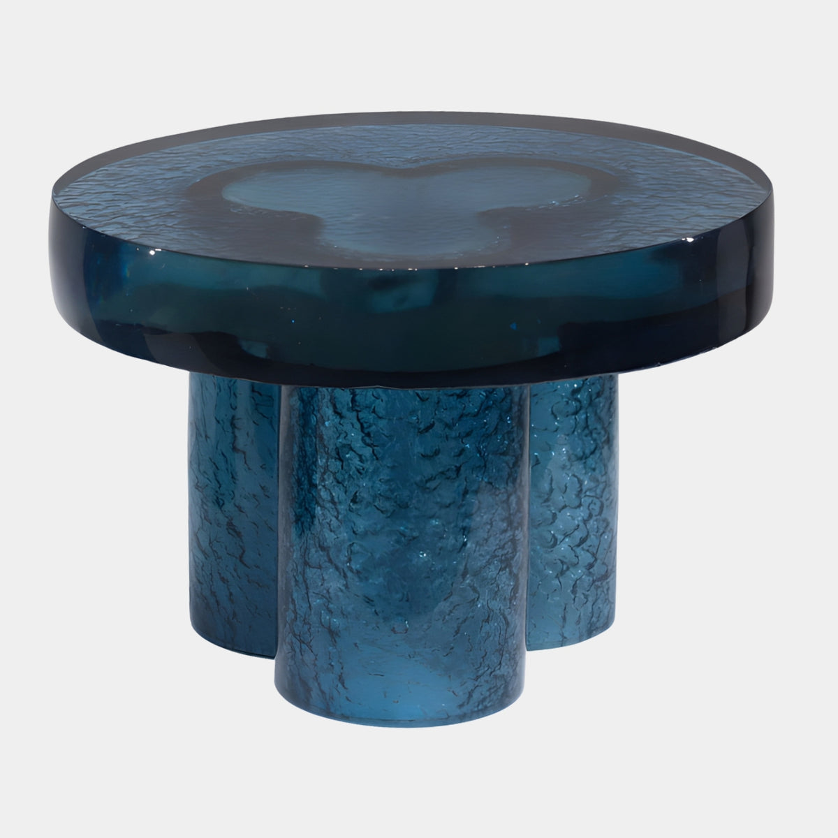 Teal Clover Cloud Cast Resin Round Table - 55cm