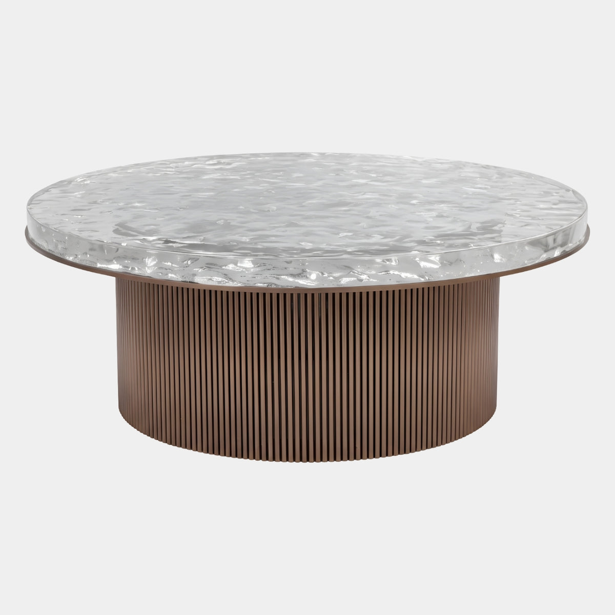 Crushed Crystal Top & Bronze Drum Round Table - 100cm